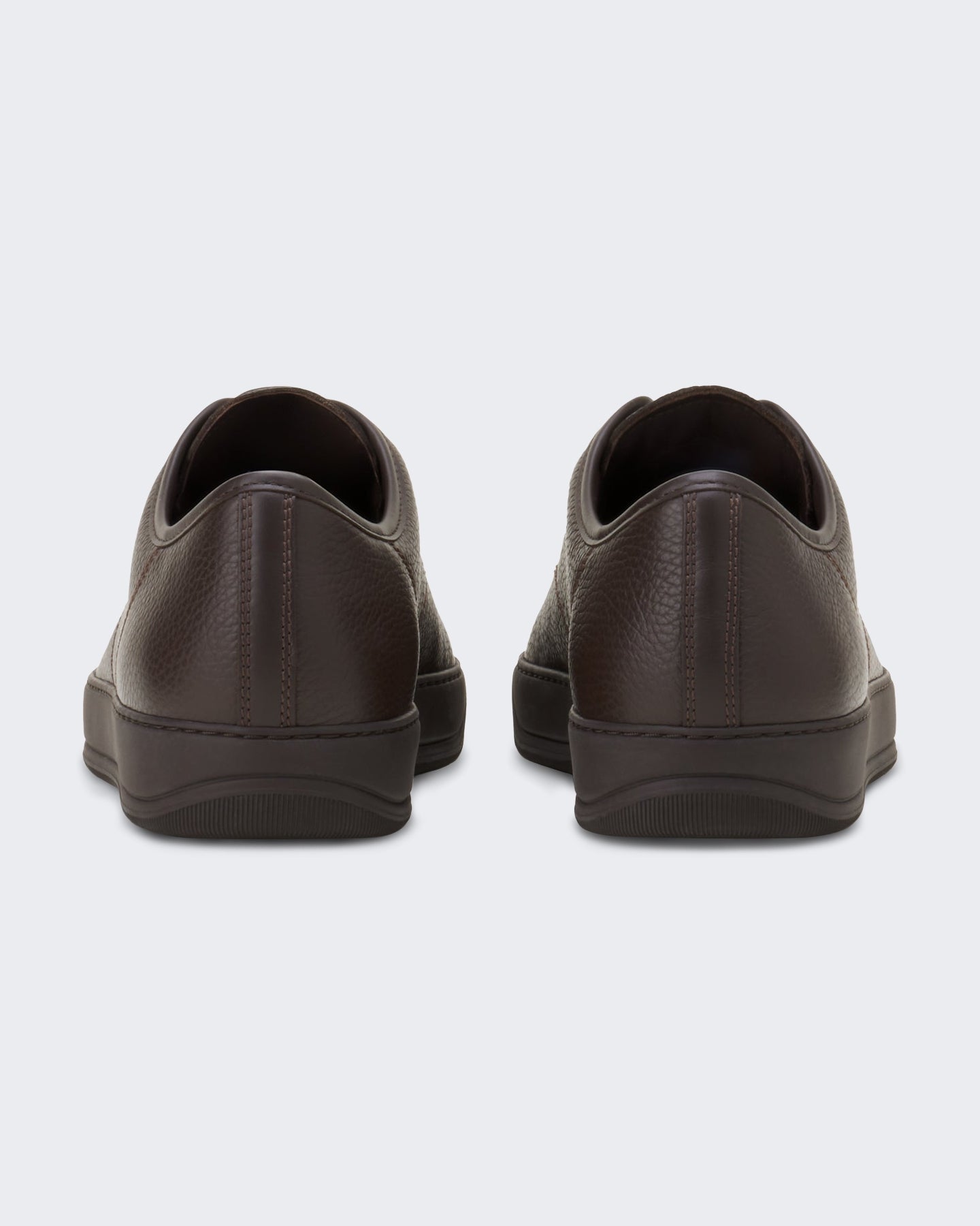 Lanvin Heren Dbb1 Sneakers Grained Leather Chocolate - Eleganza.nl