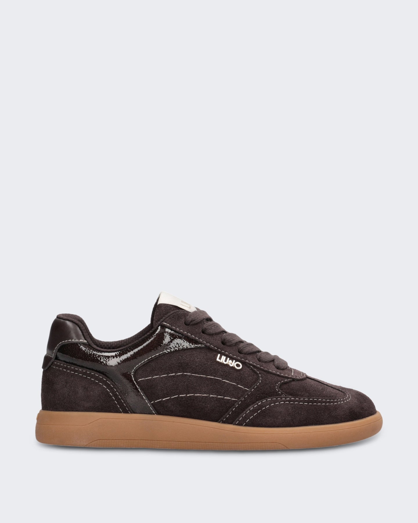 Liu Jo Dames Connor Leren sneaker in bruine kleur Bruin - Eleganza.nl