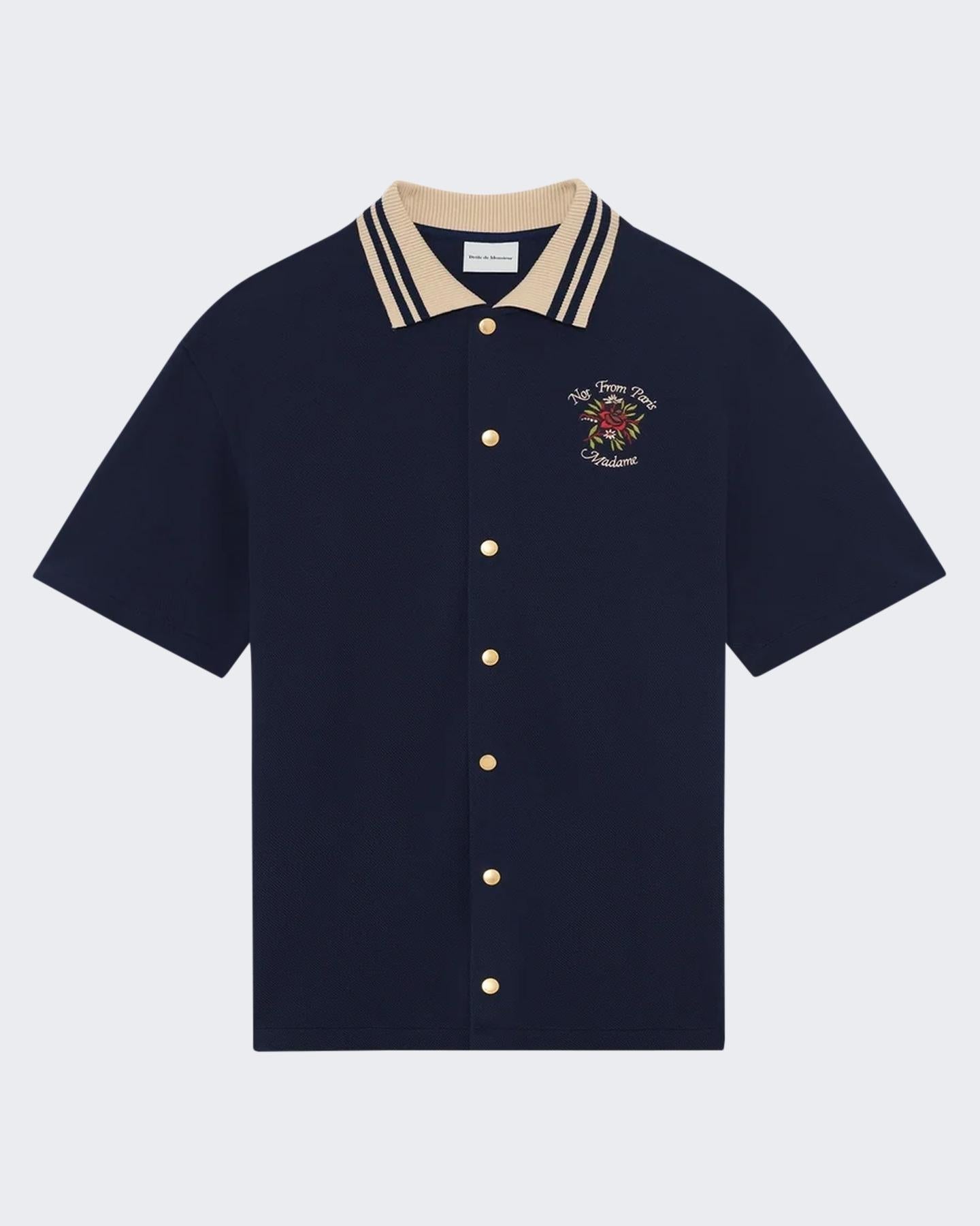 Heren Chemise Piquée Slogan Rose