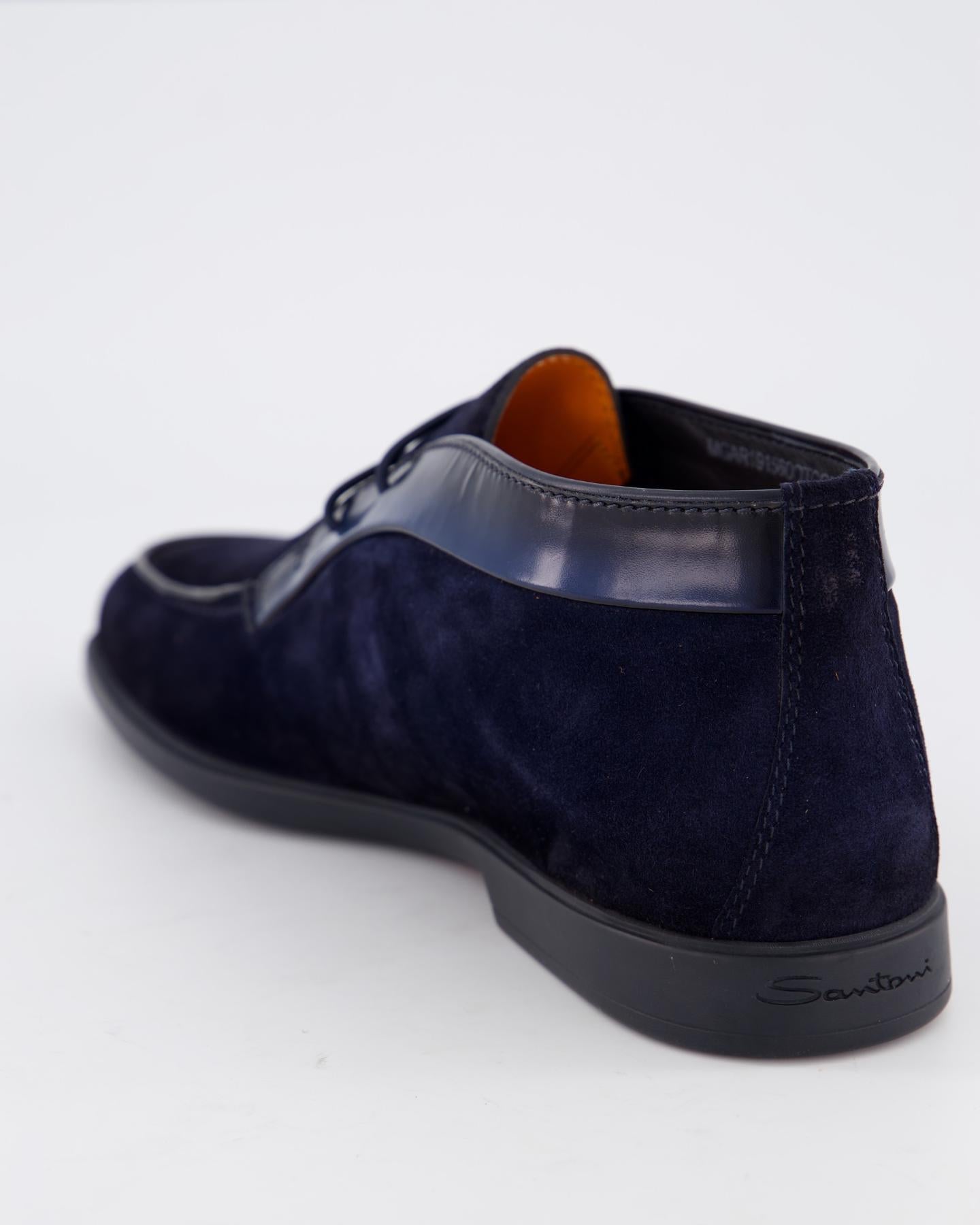 Santoni Heren Ikki Veterschoen Blauw