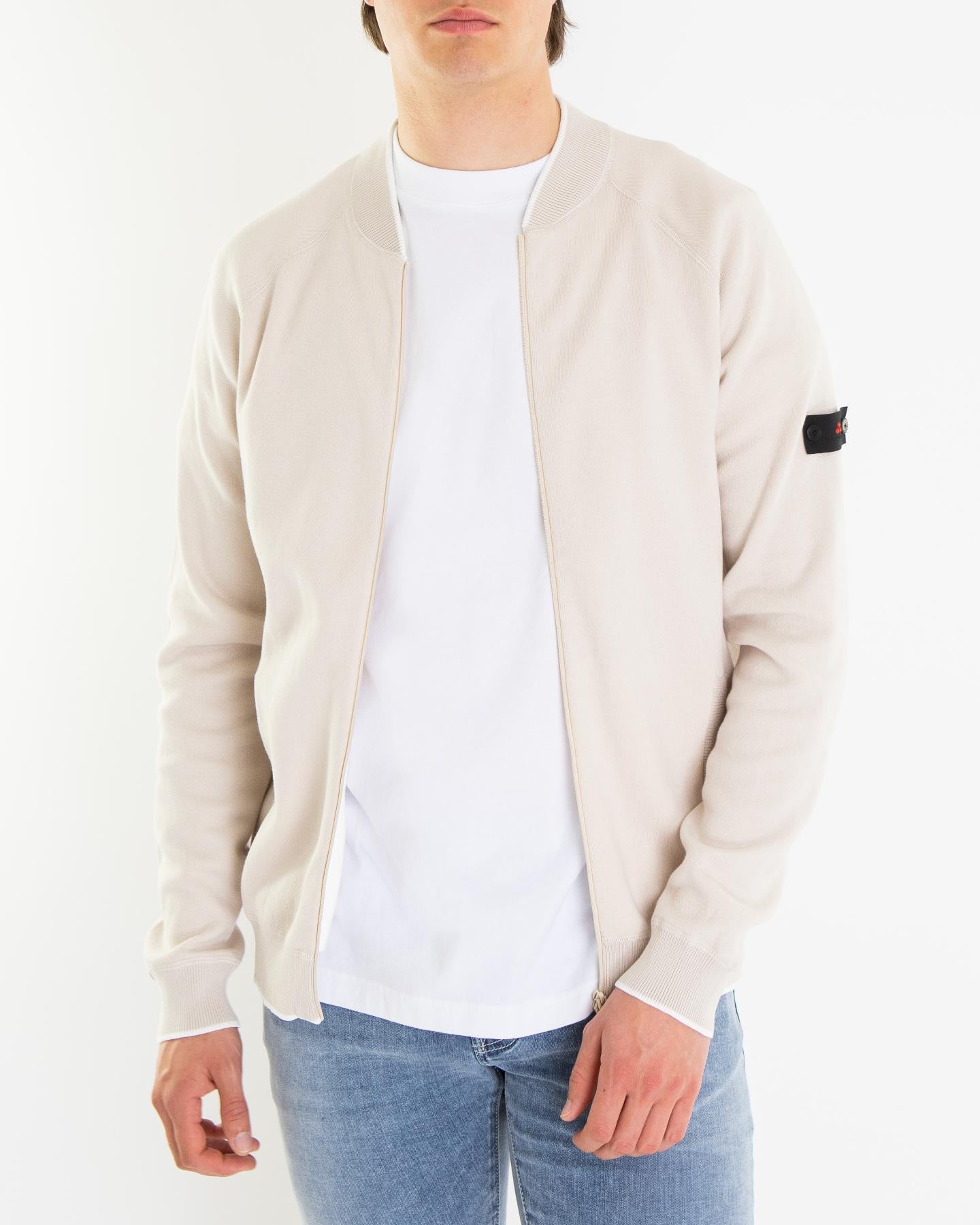 Heren Mosk Full Zip Sweater Beige