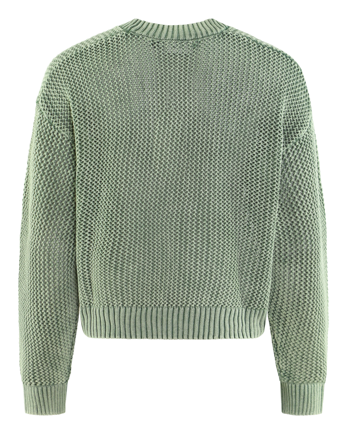 Heren Open Gauge Knit Sweater Groen