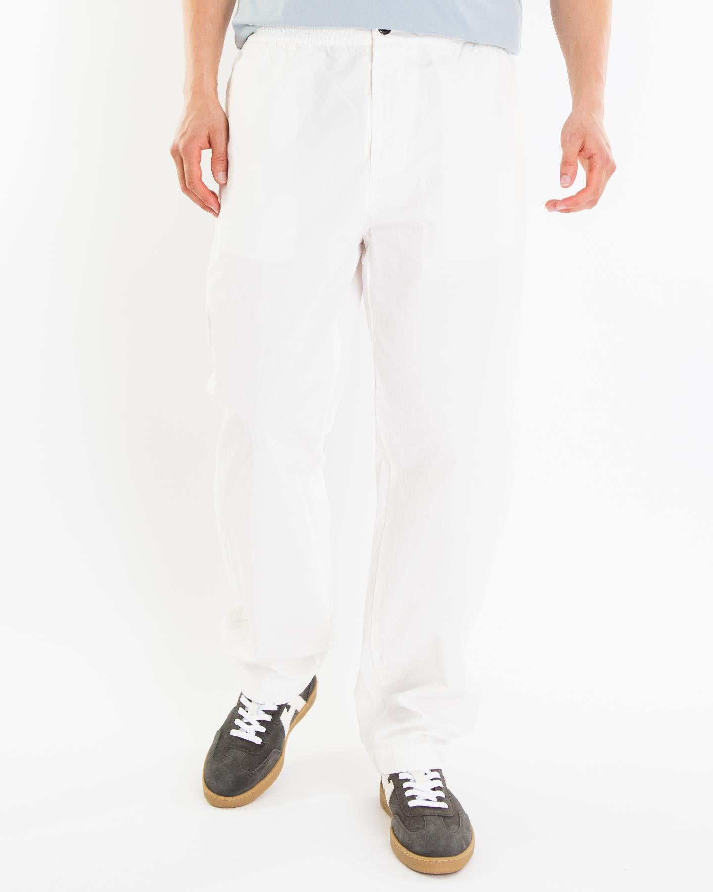 Heren Microreps Loose Pants Wit
