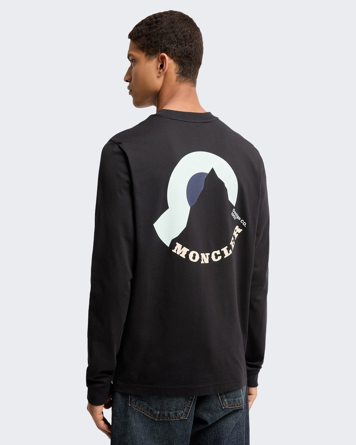 Moncler Heren T-shirt lange mouw Blauw - Eleganza.nl
