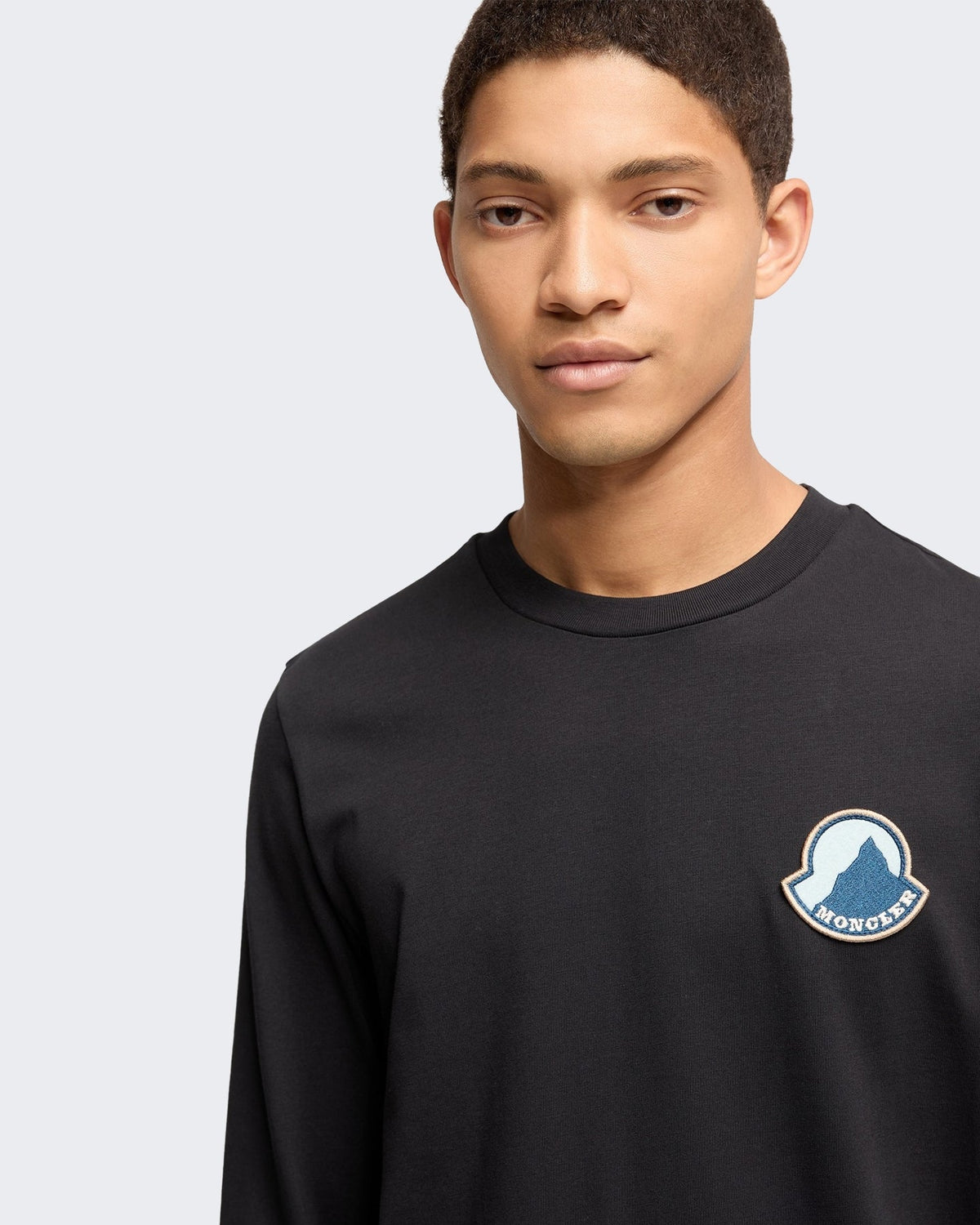 Moncler Heren T-shirt lange mouw Blauw - Eleganza.nl