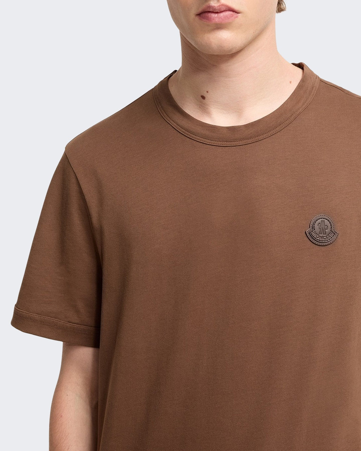 Moncler Heren T-shirt met korte mouwen Bruin - Eleganza.nl