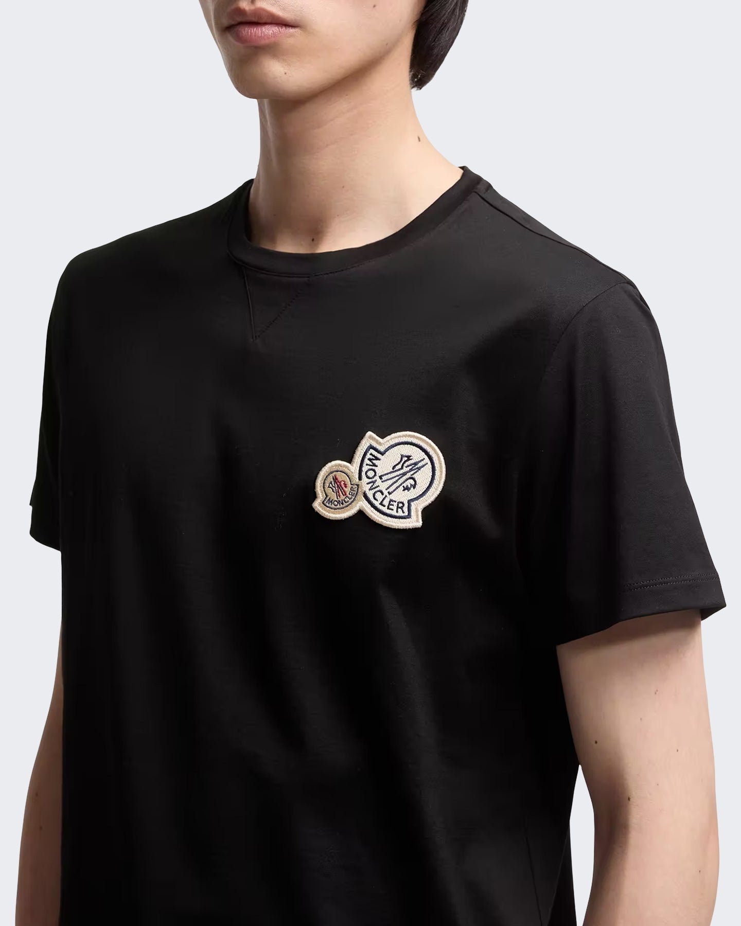 Moncler Moncler Heren Ss T-Shirt-L20918c00041 8390y-Black Zwart - Eleganza.nl