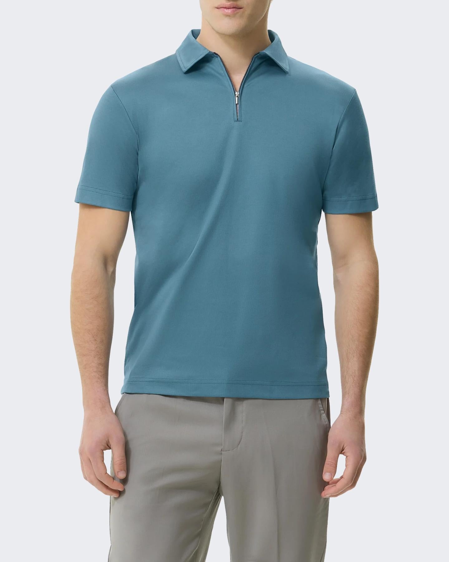 Heren Supima Polo Zip Collar