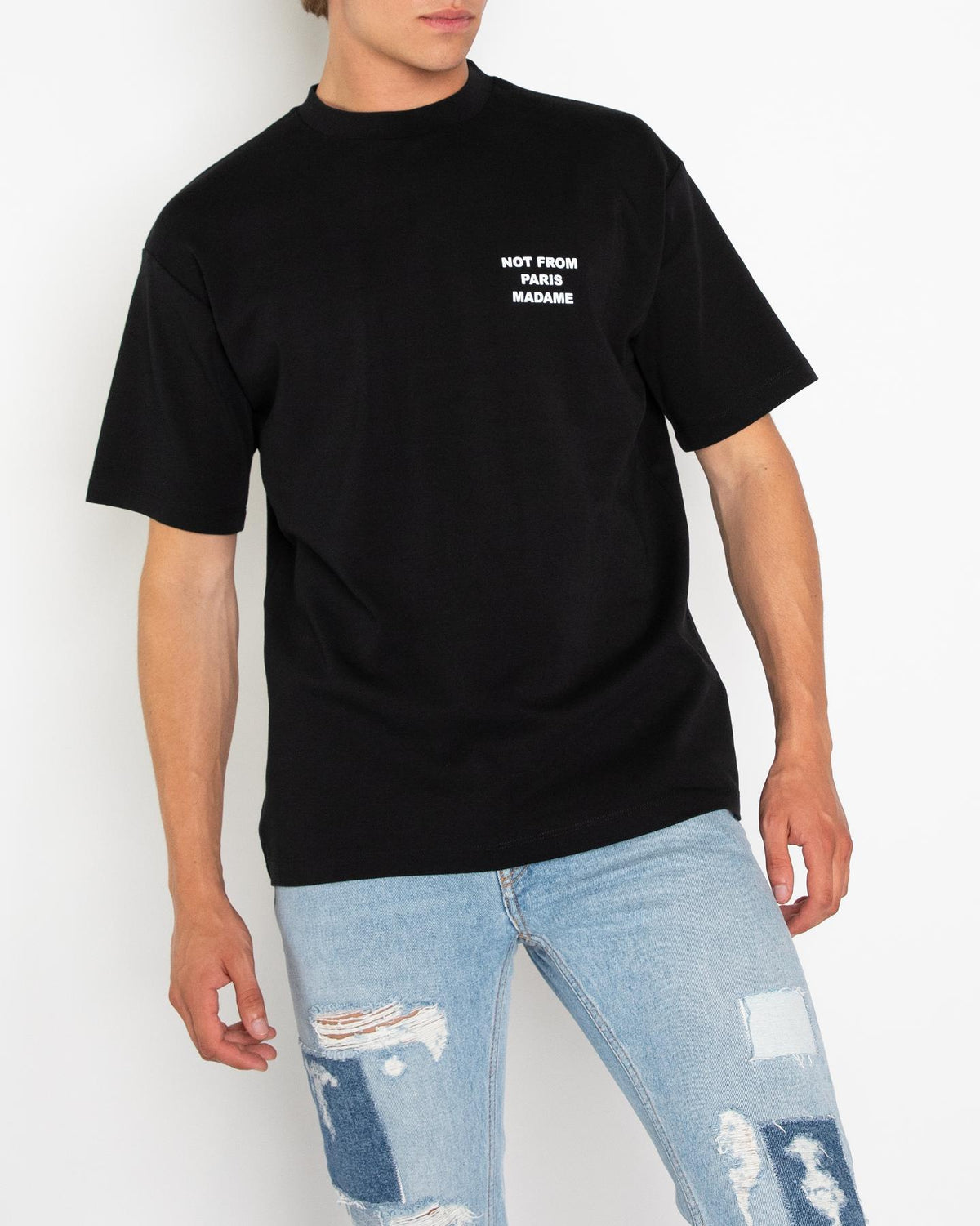 Heren Slogan T-Shirt Zwart