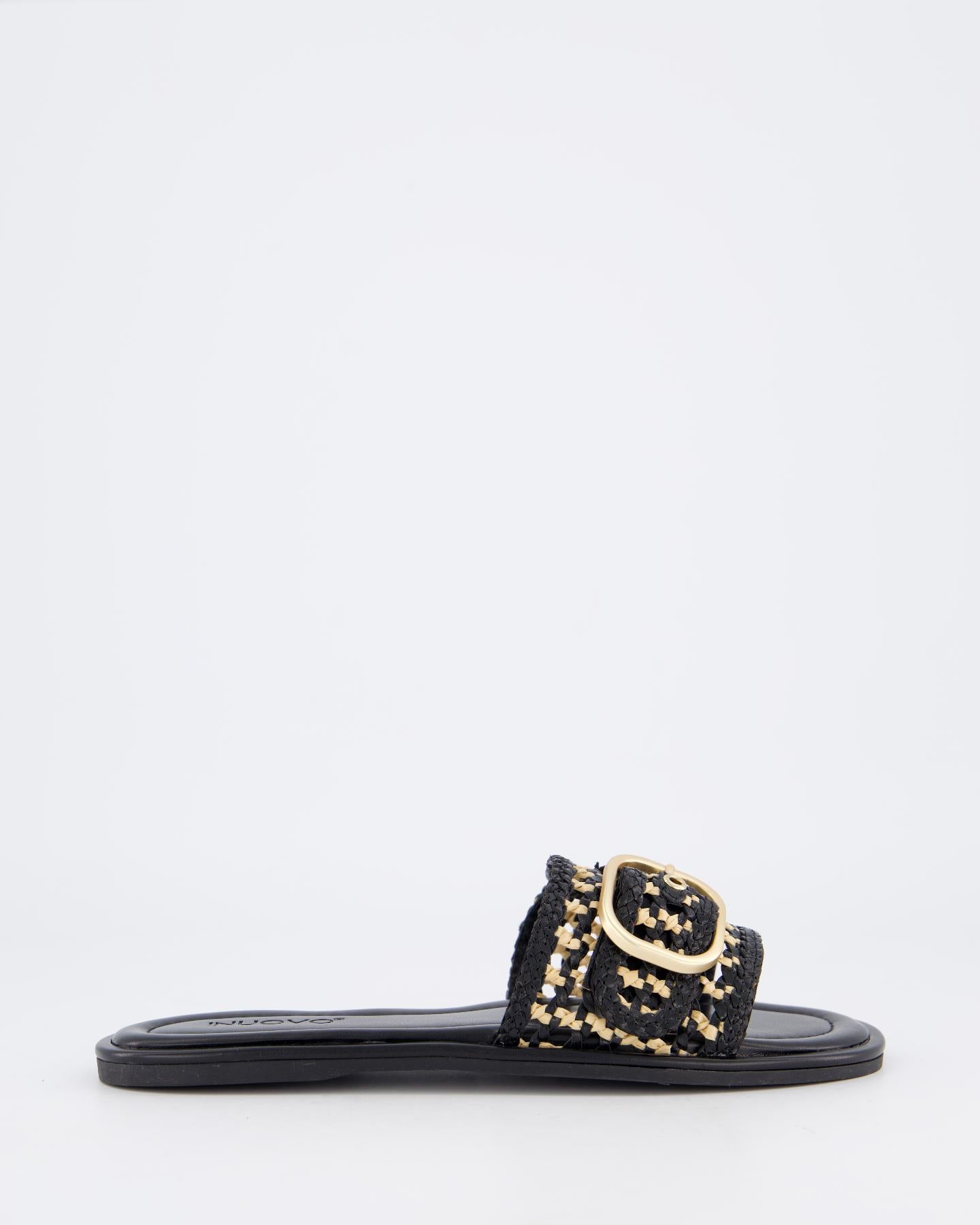 Dames Bicolor Woven Slipper Zwart