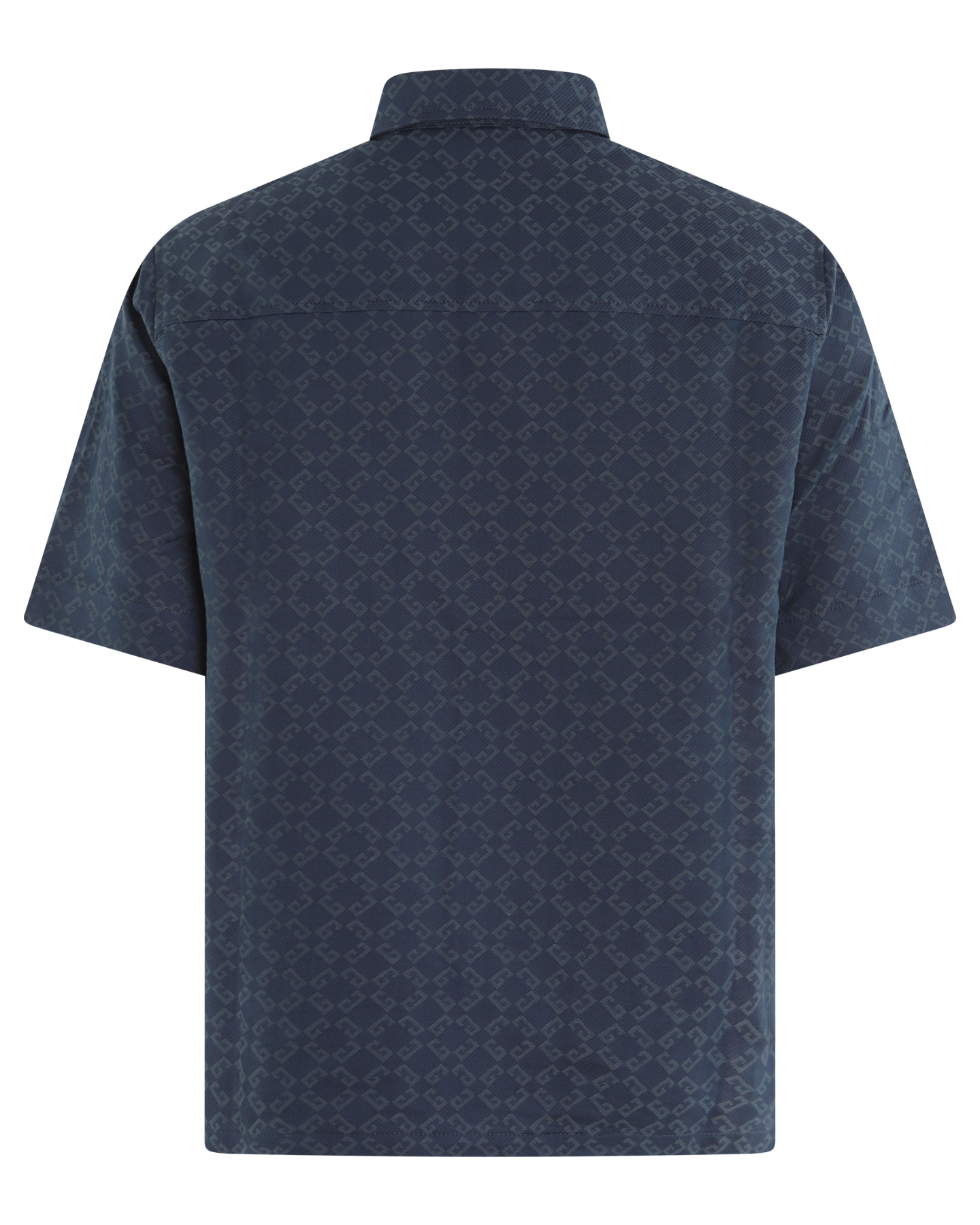 Heren Shiny Monogram Shirt Blauw