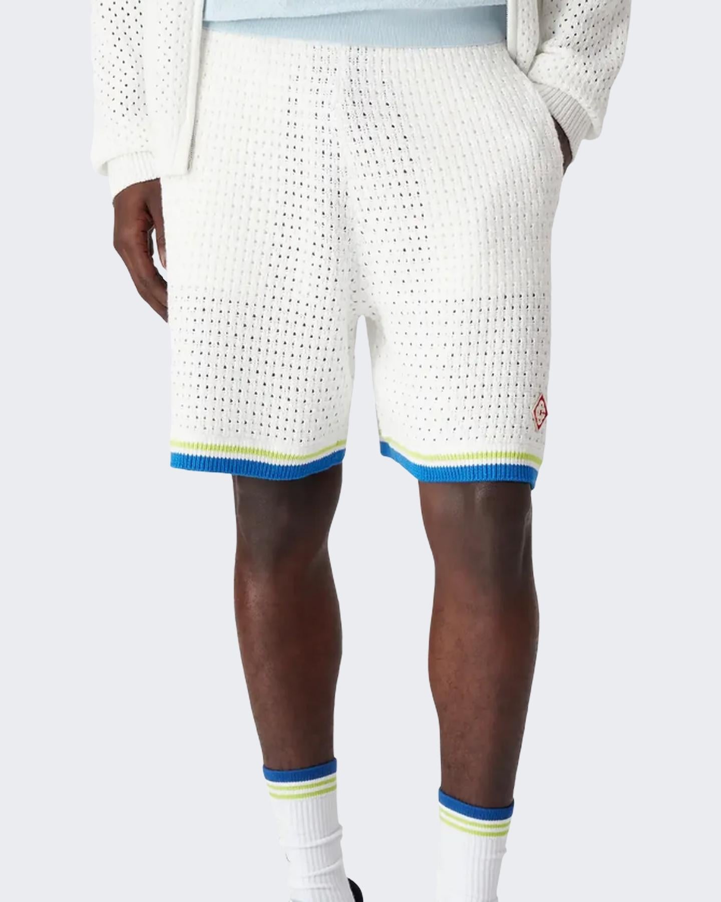 Heren Crochet Short Wit