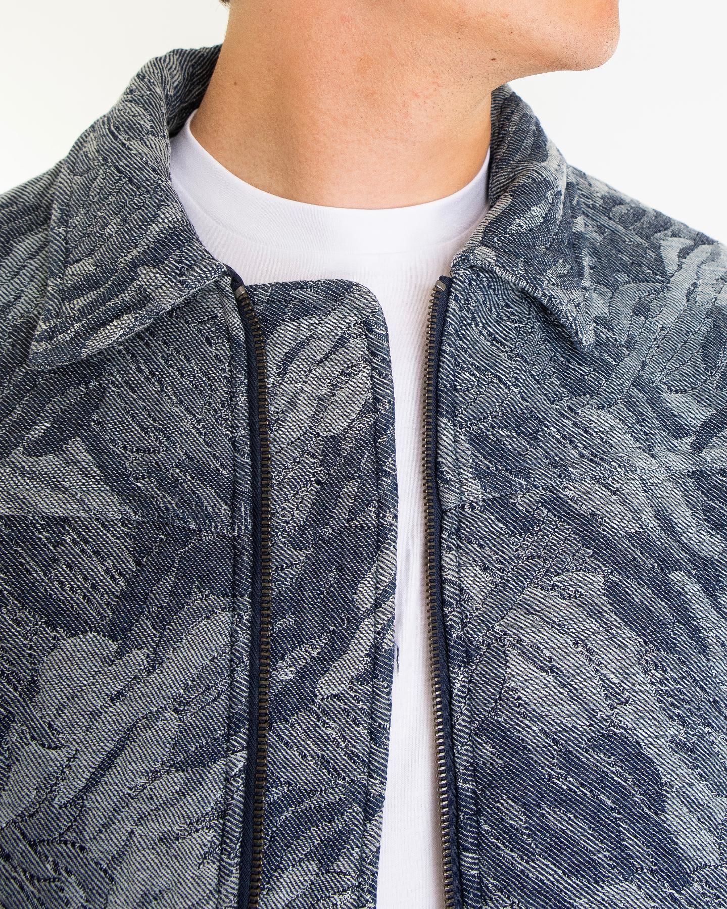 Heren Denim Bomber Camo Grijs