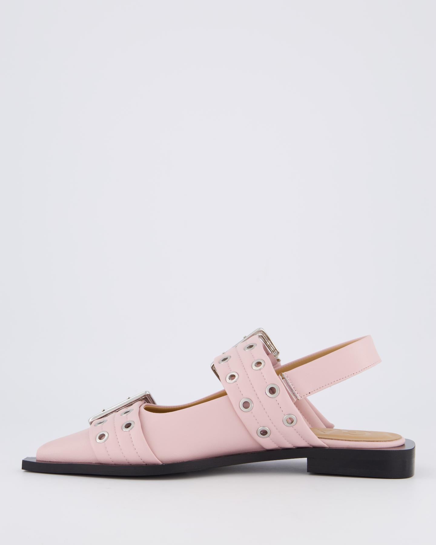 Women's Chunky Buckle Ballerina Pink
