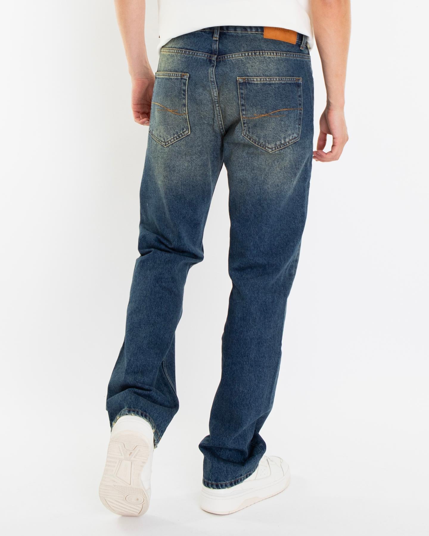 Heren Straight Jeans Blauw