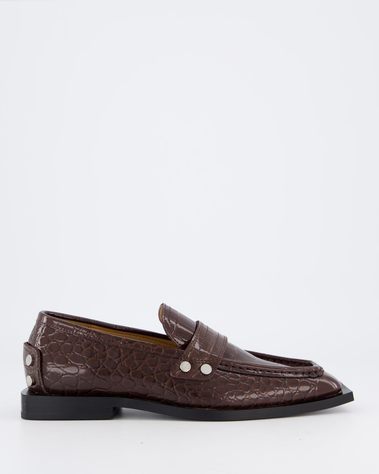 Dames Brown Croco Loafers