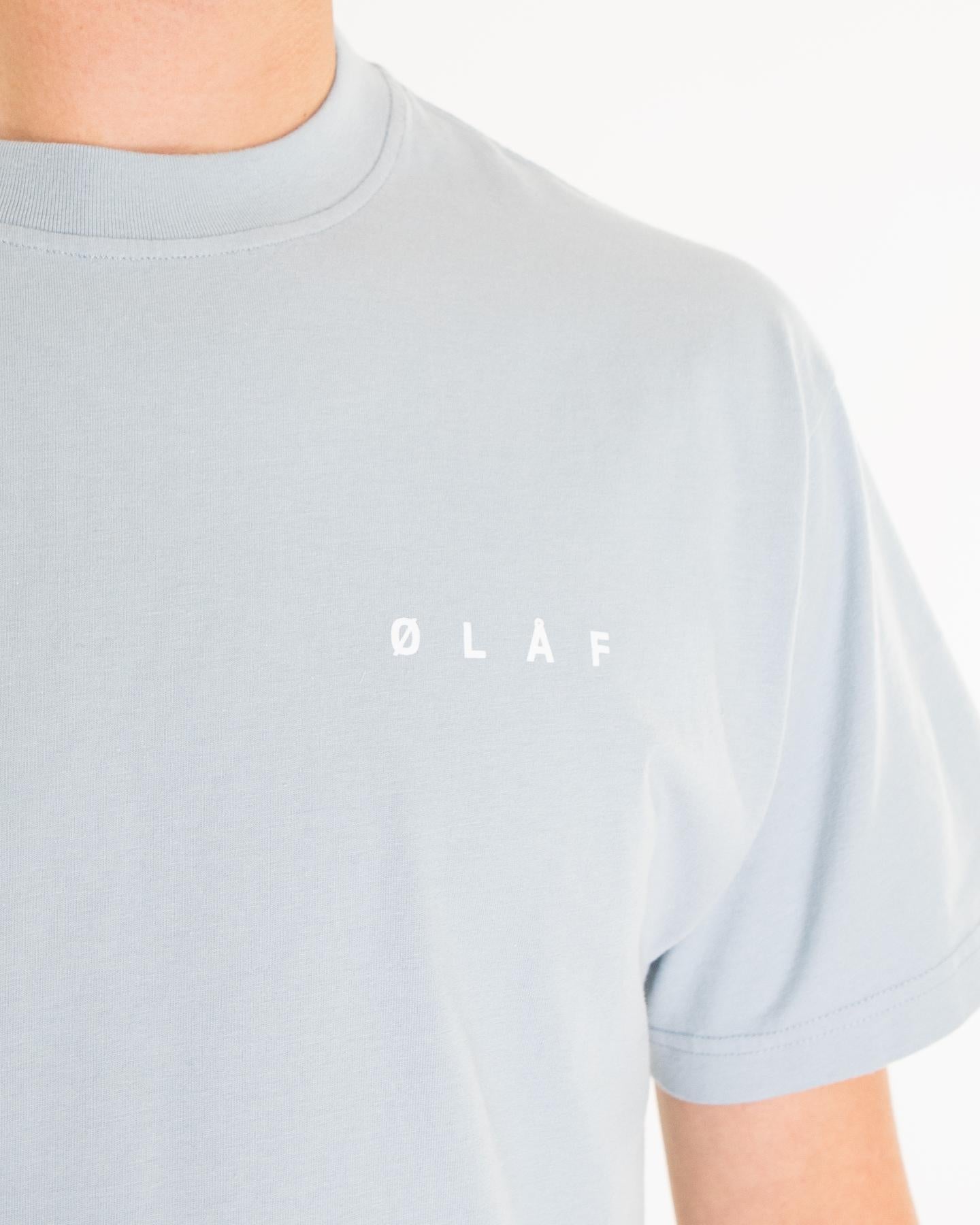 Olaf Hussein Heren Face T-Shirt Blauw - Eleganza.nl