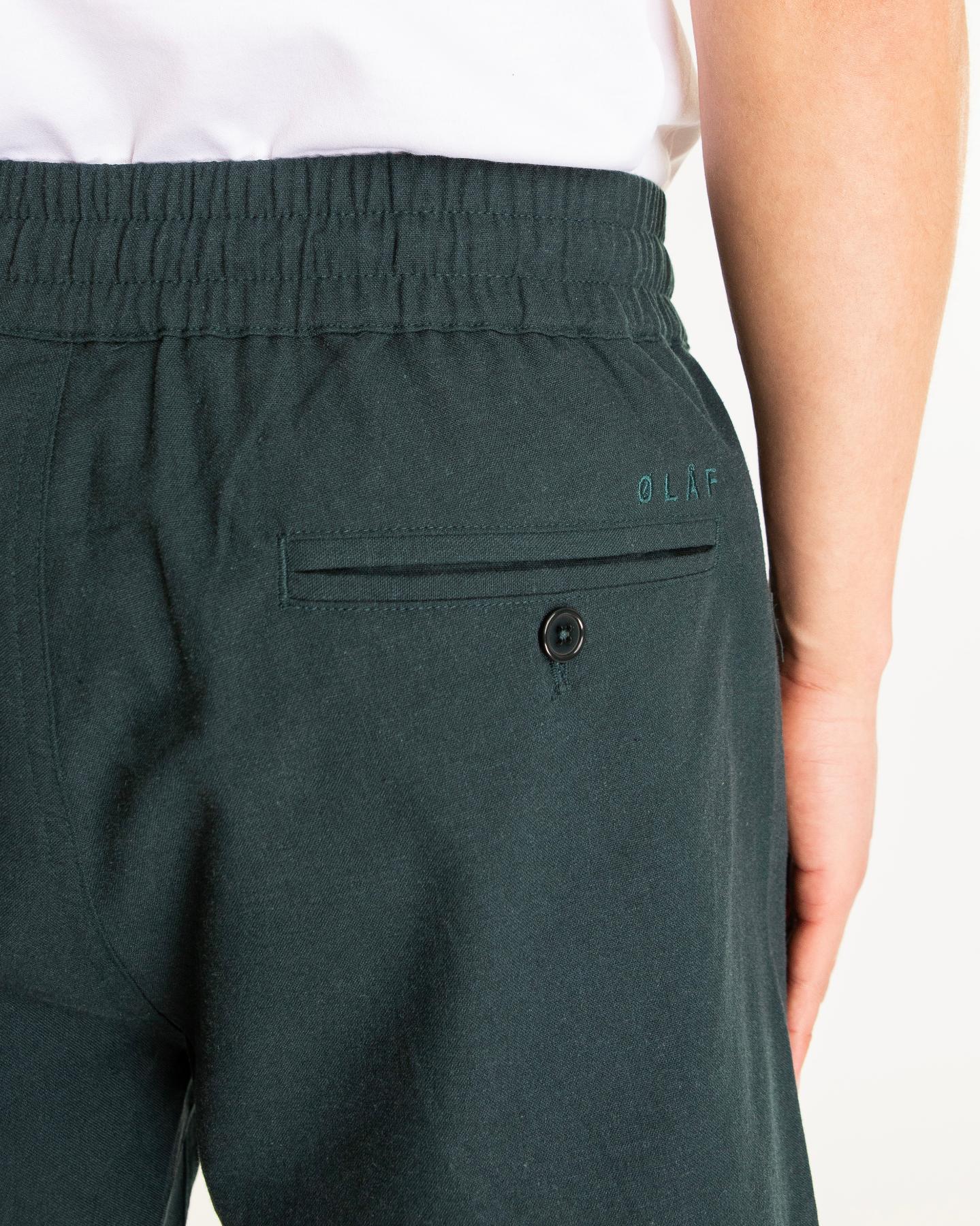 Olaf Hussein Heren Linen Shorts Groen - Eleganza.nl