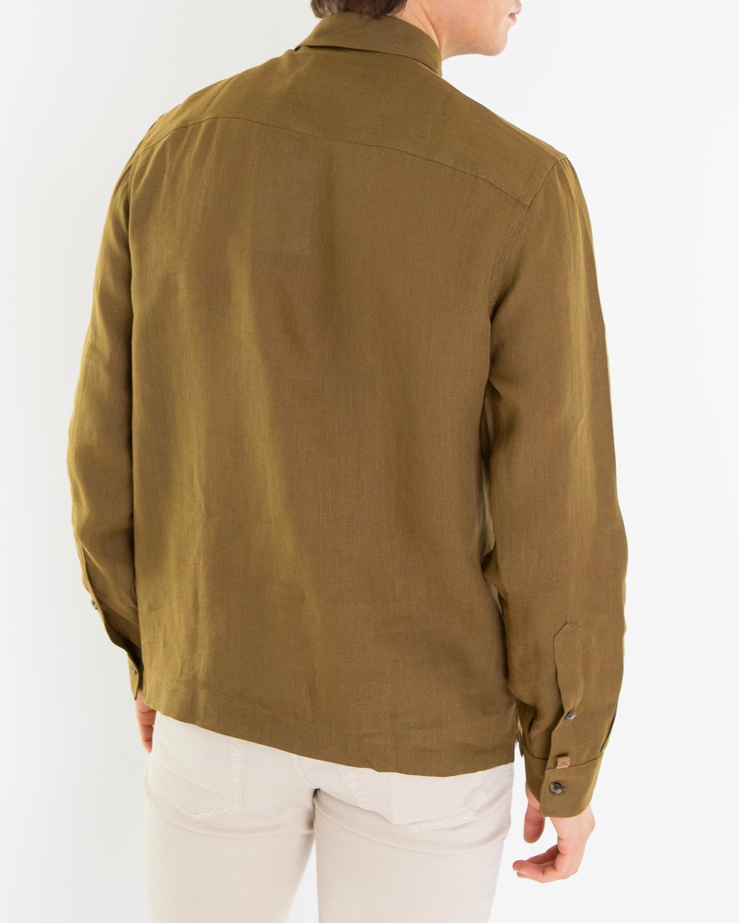 Heren Western Shirt Groen