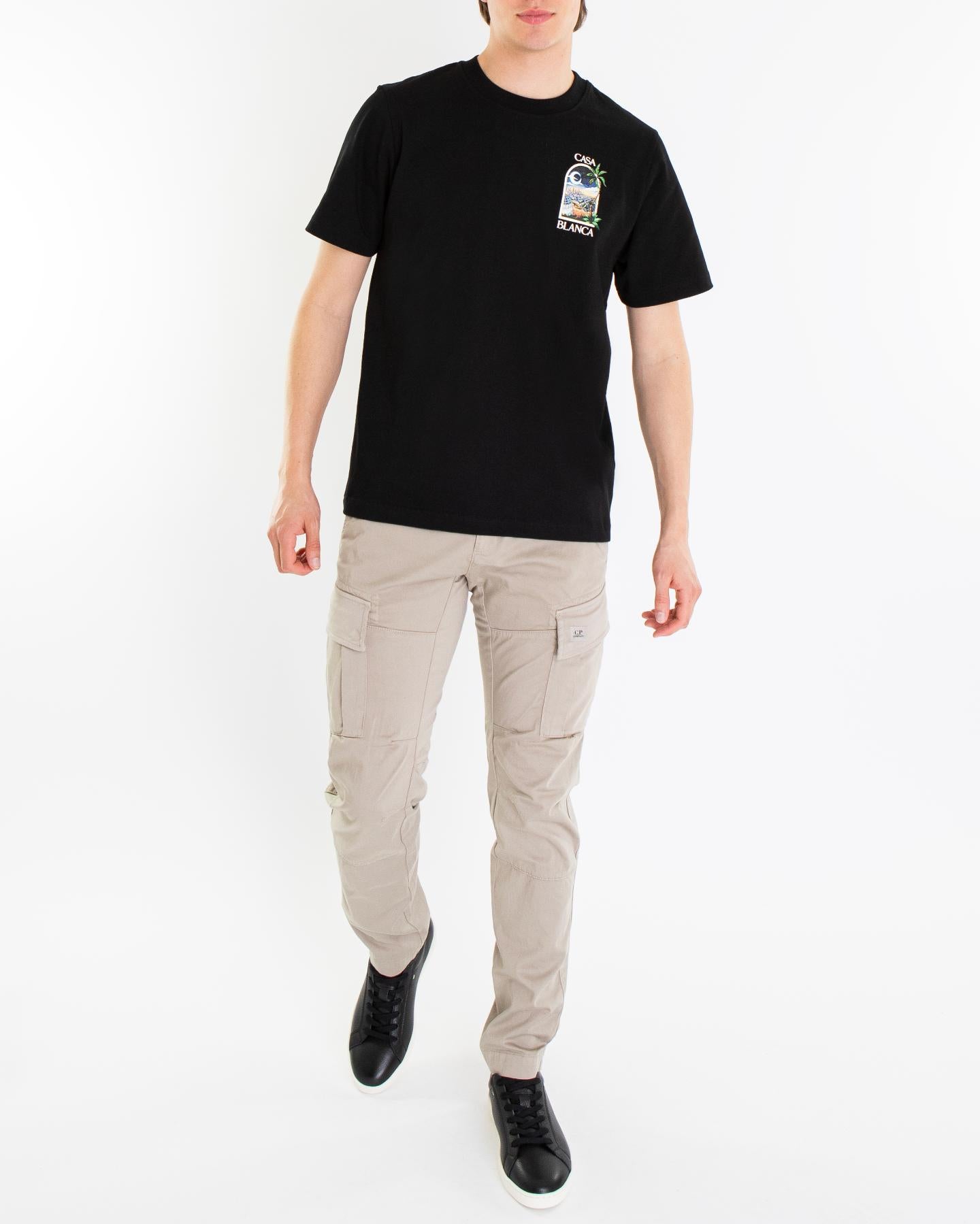 Heren La Night Printed T-Shirt Zwart