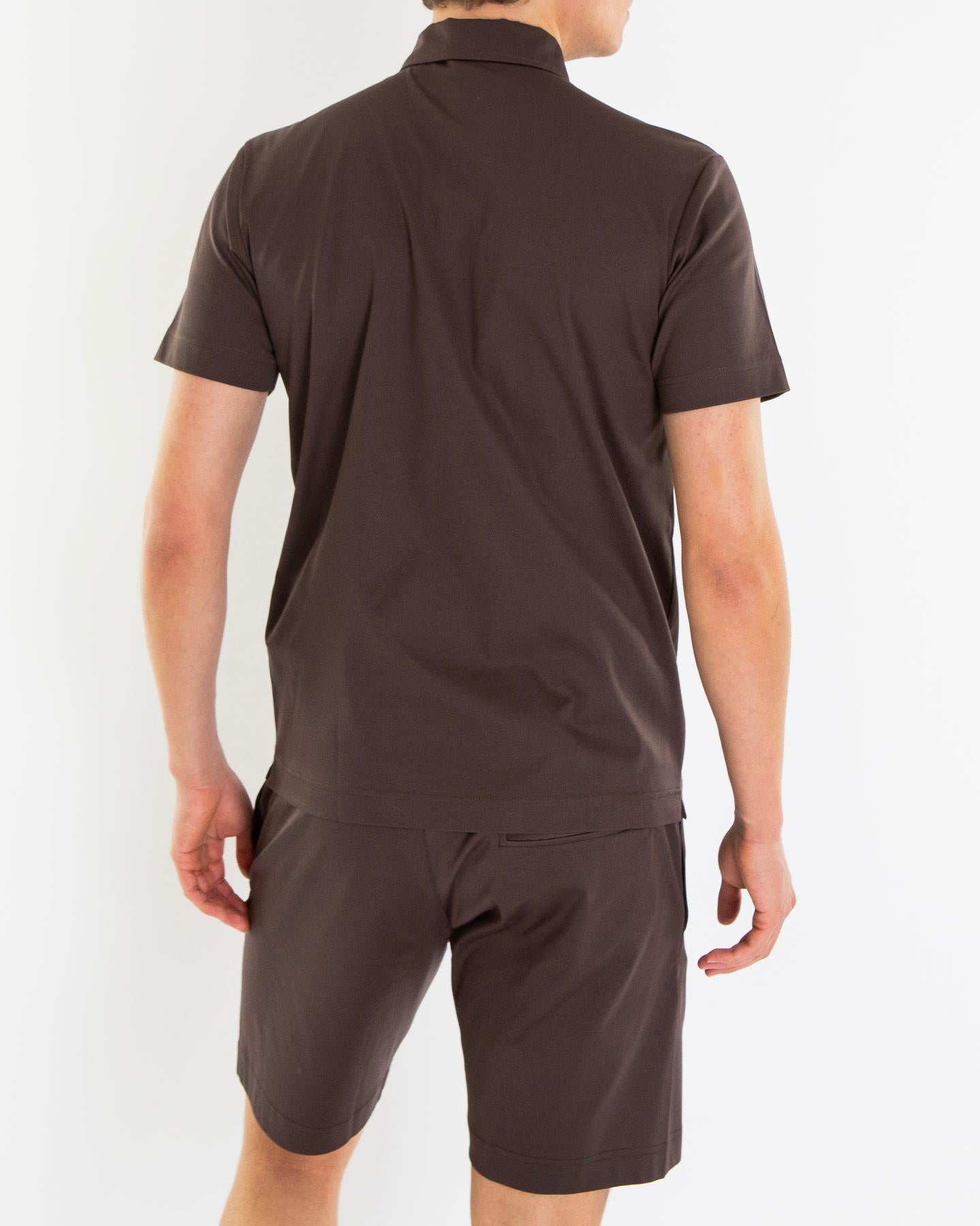 Heren Supima Polo Schiller Bruin