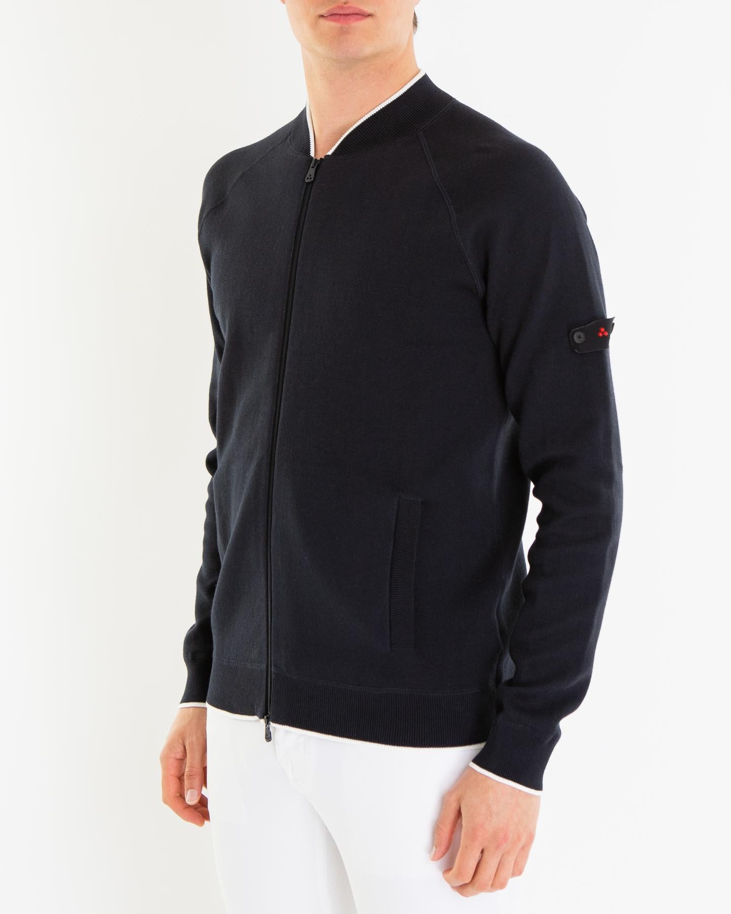 Peuterey Heren Mosk Full Zip Sweater Zwart - Eleganza.nl
