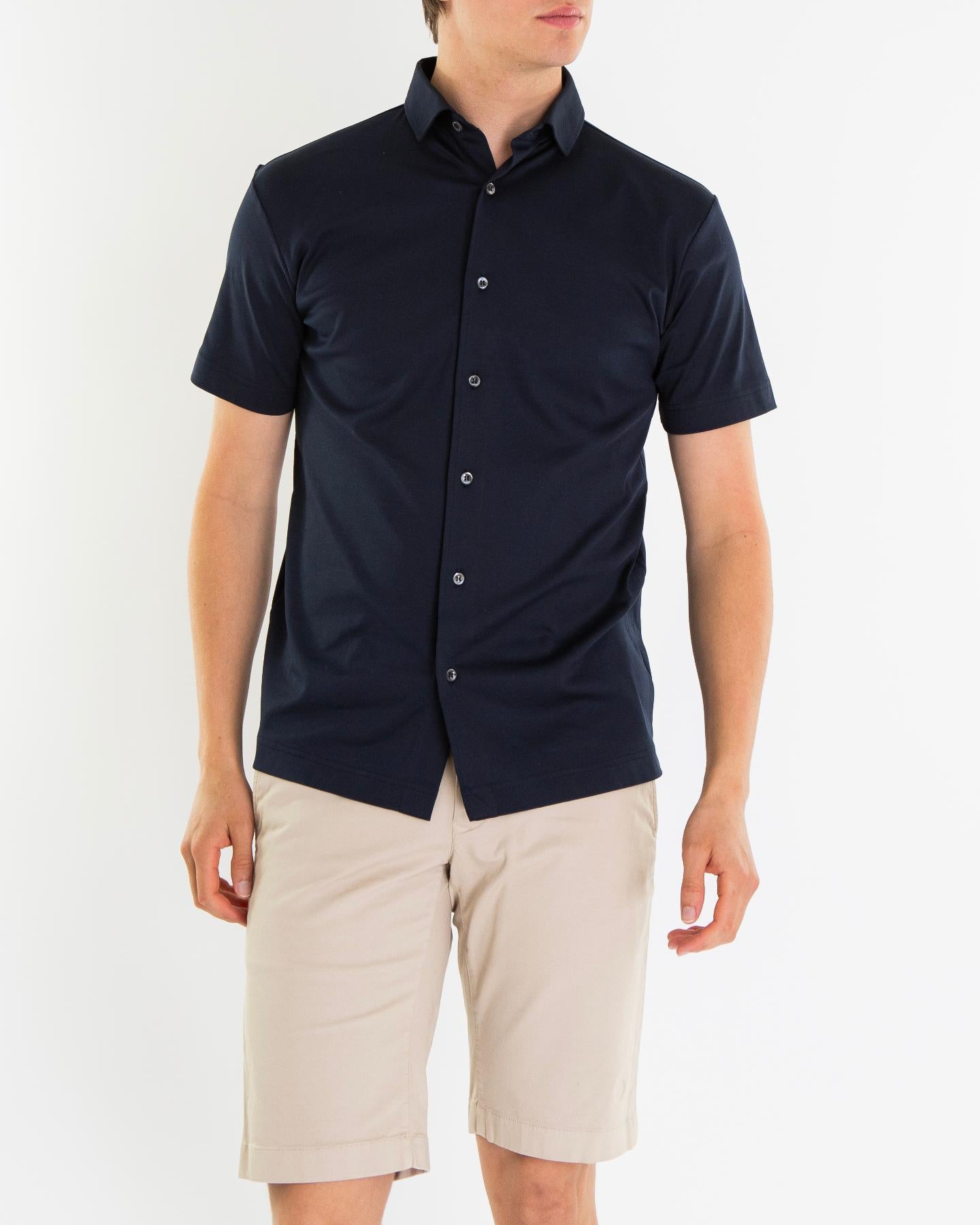 Heren Interlock Supima Shirt Blauw