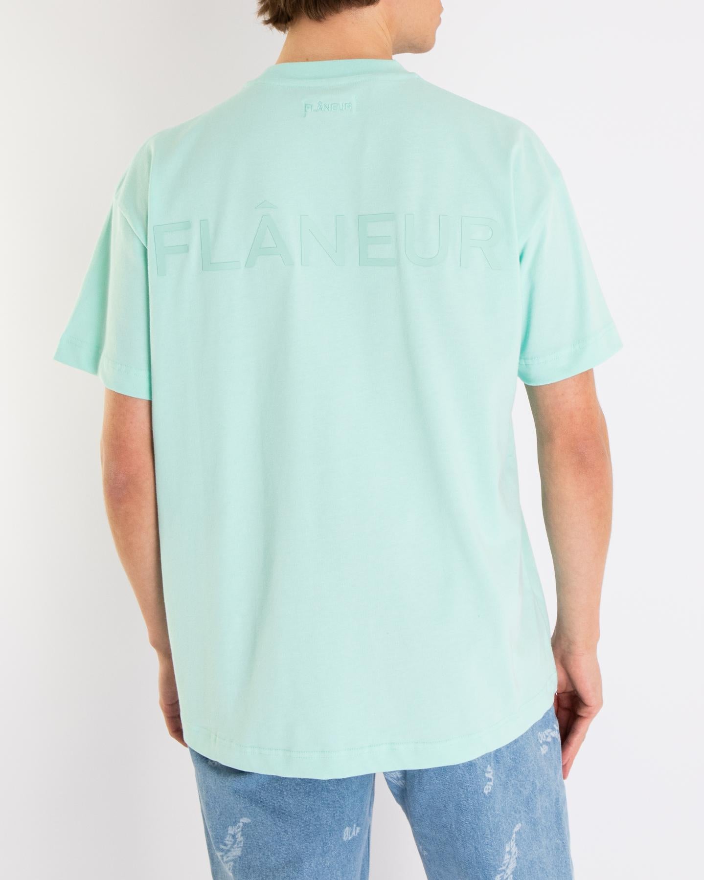 Heren Tonal Logo T-Shirt Blauw