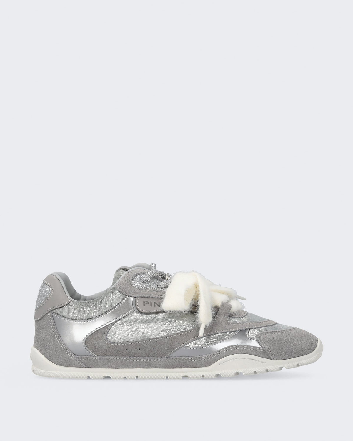 Pinko Dames Yulia sneaker van suède en fluweel met Grijs - Eleganza.nl