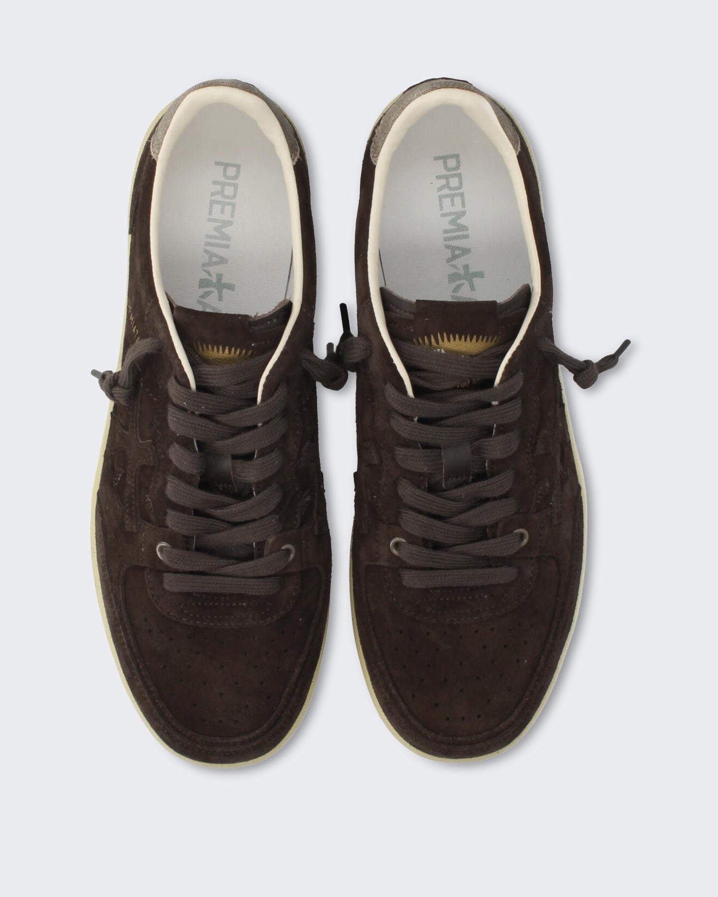 Premiata Dames Basketbal-geïnspireerde sneaker in bruin - Eleganza.nl