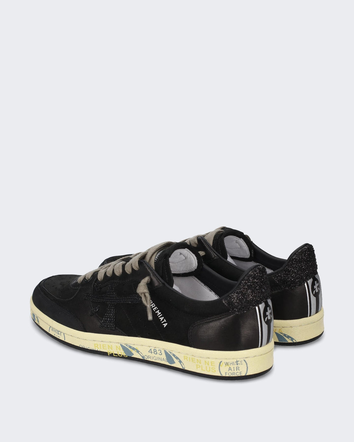 Premiata Dames Basketbal-geïnspireerde sneaker in zwart - Eleganza.nl
