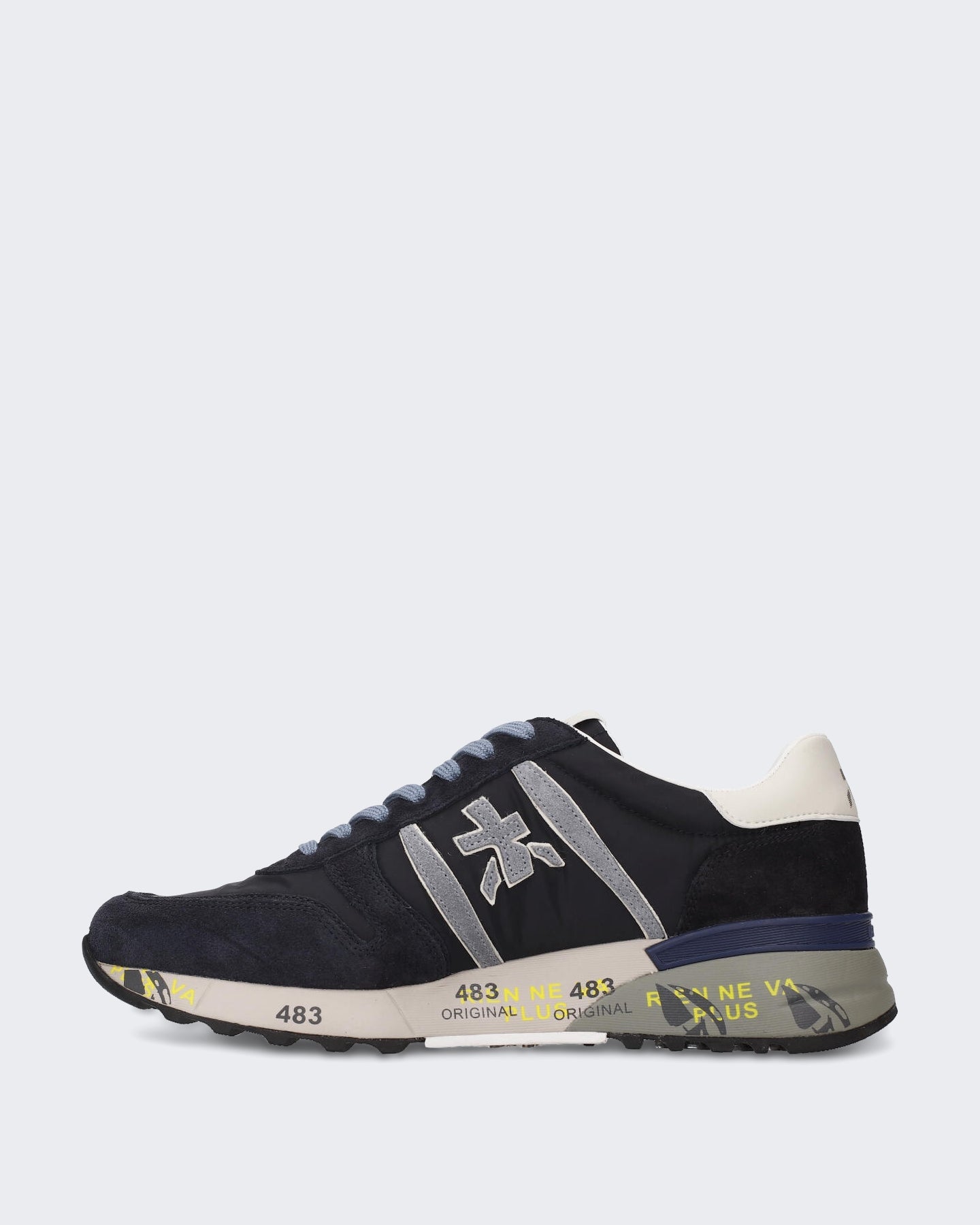 Premiata Heren Leren sneaker met vetersluiting Blauw - Eleganza.nl