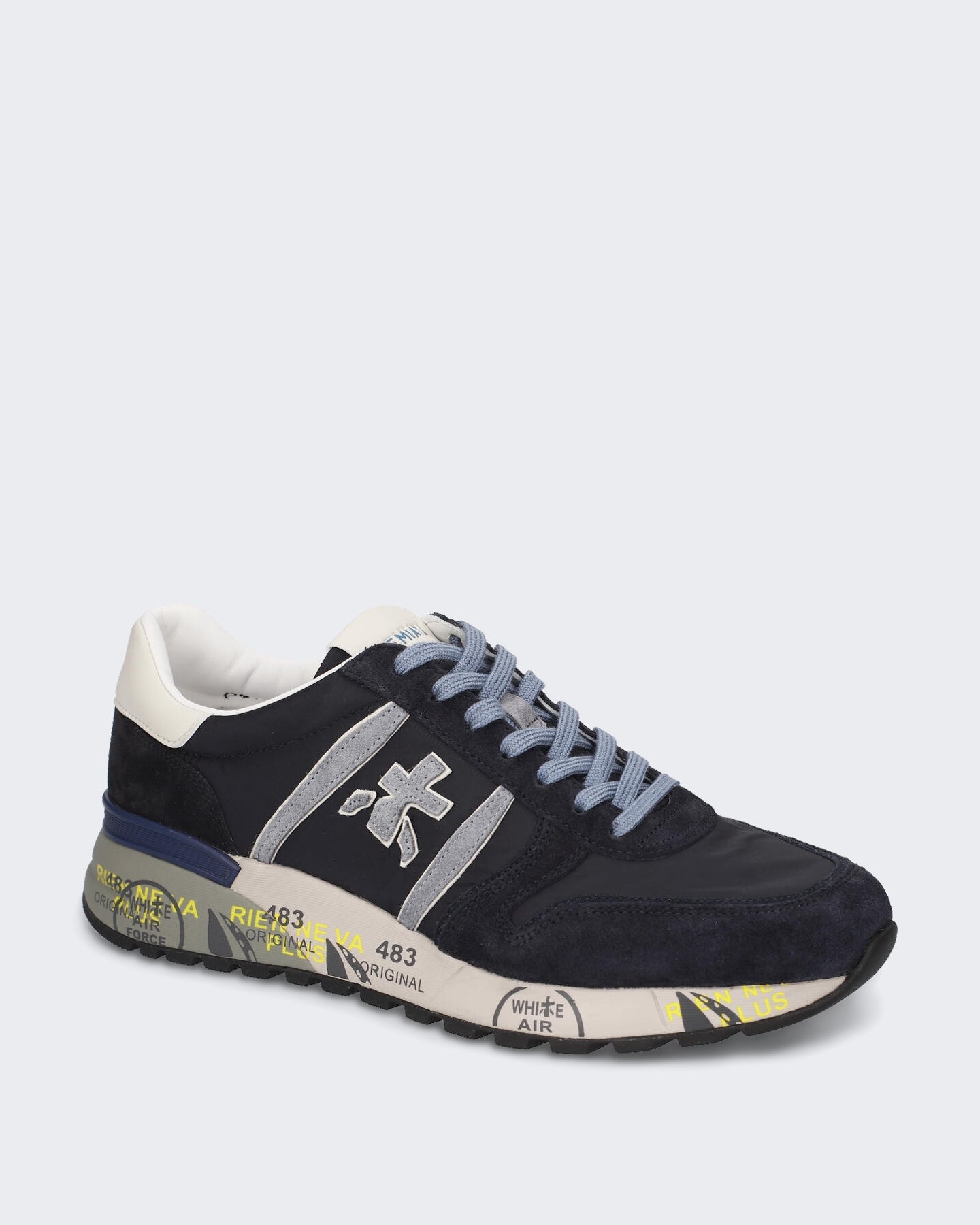 Premiata Heren Leren sneaker met vetersluiting Blauw - Eleganza.nl