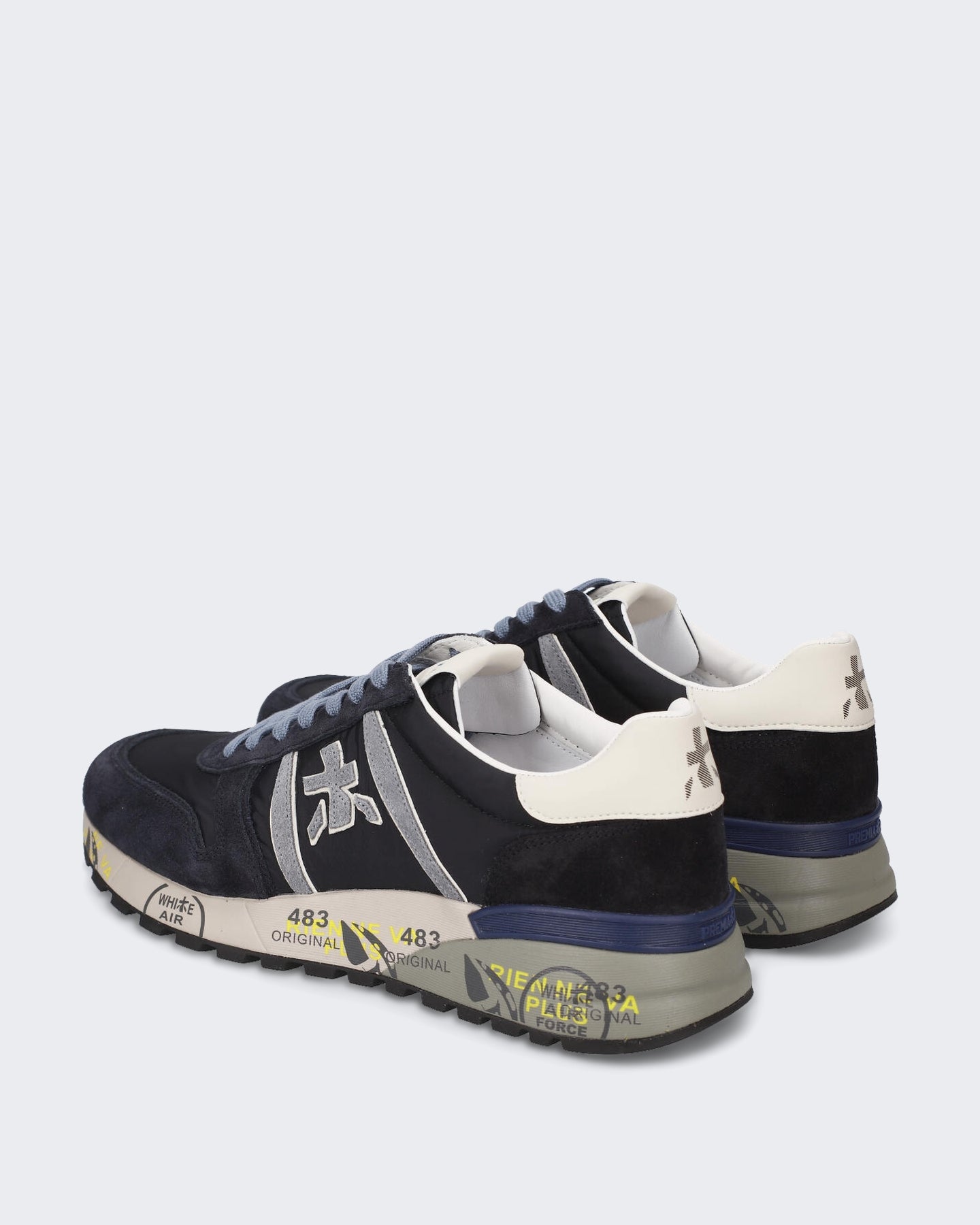 Premiata Heren Leren sneaker met vetersluiting Blauw - Eleganza.nl