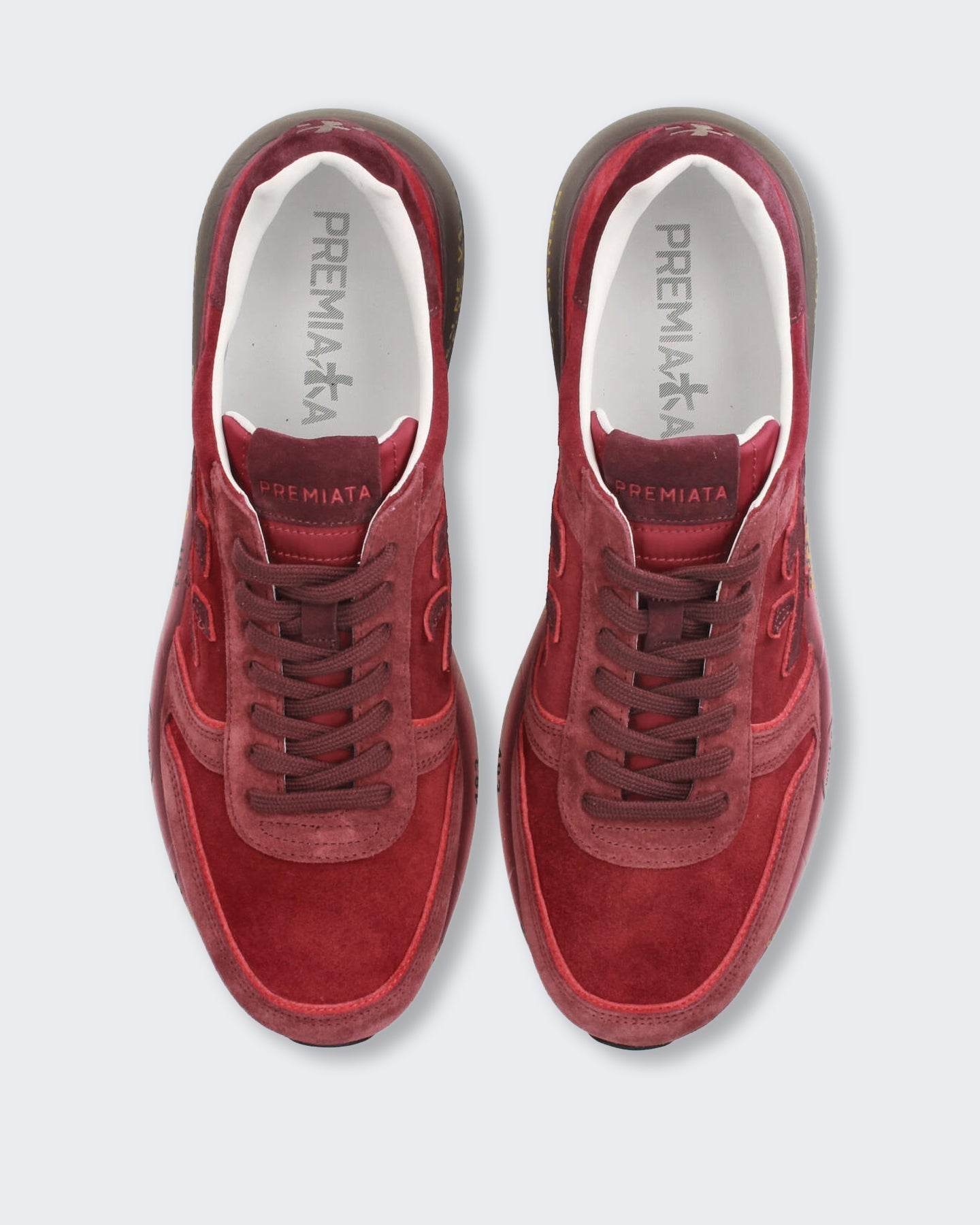 Premiata Heren Leren sneaker met vetersluiting Rood - Eleganza.nl