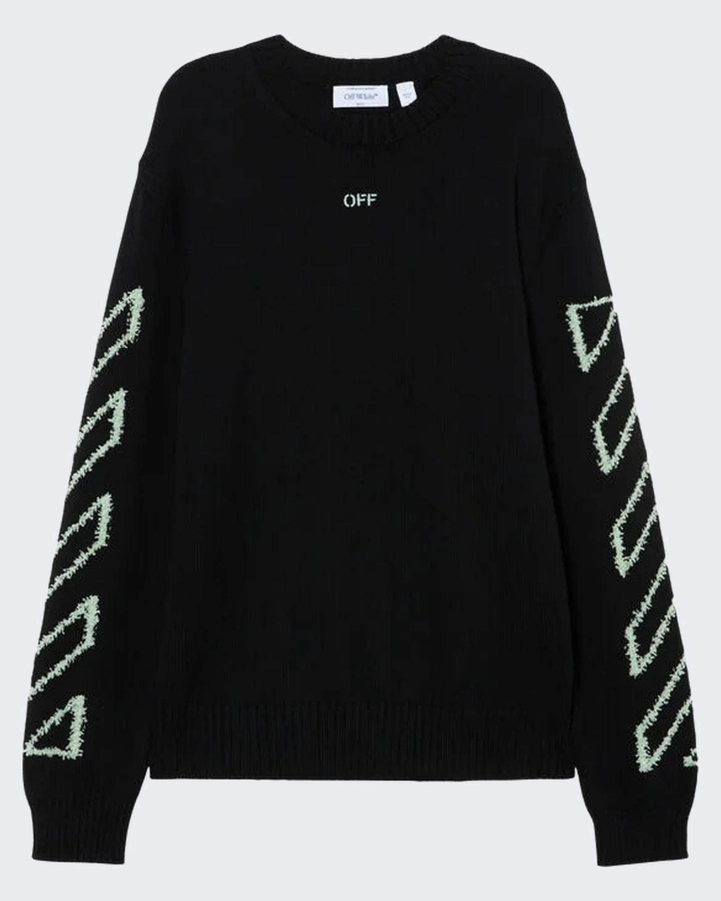 OFF WHITE Heren Diag Outline Knit Crewneck