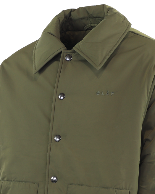 Men Padded Coach Jacket Green