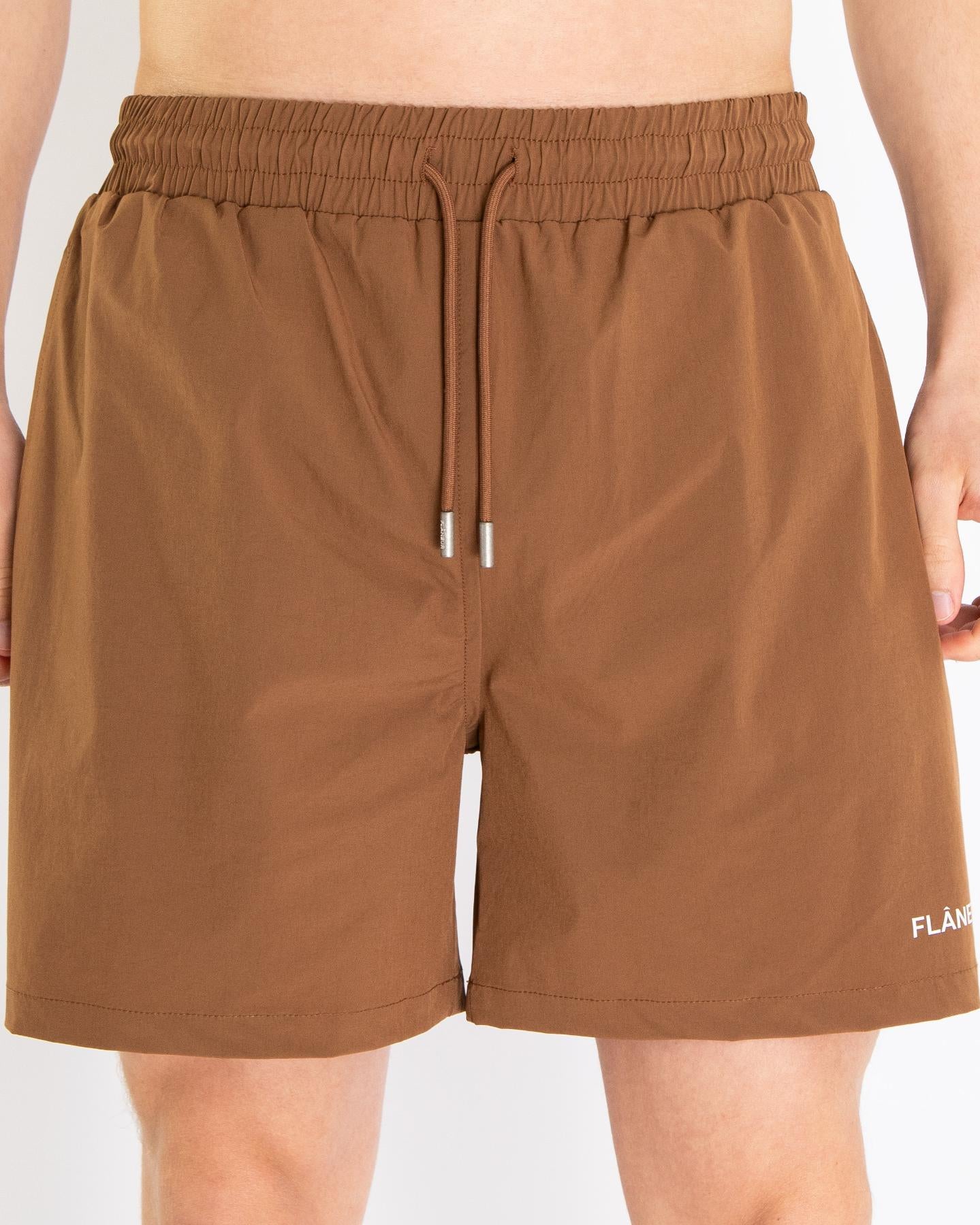 FLÂNEUR Heren Essential Swim Shorts Bruin – foto 3