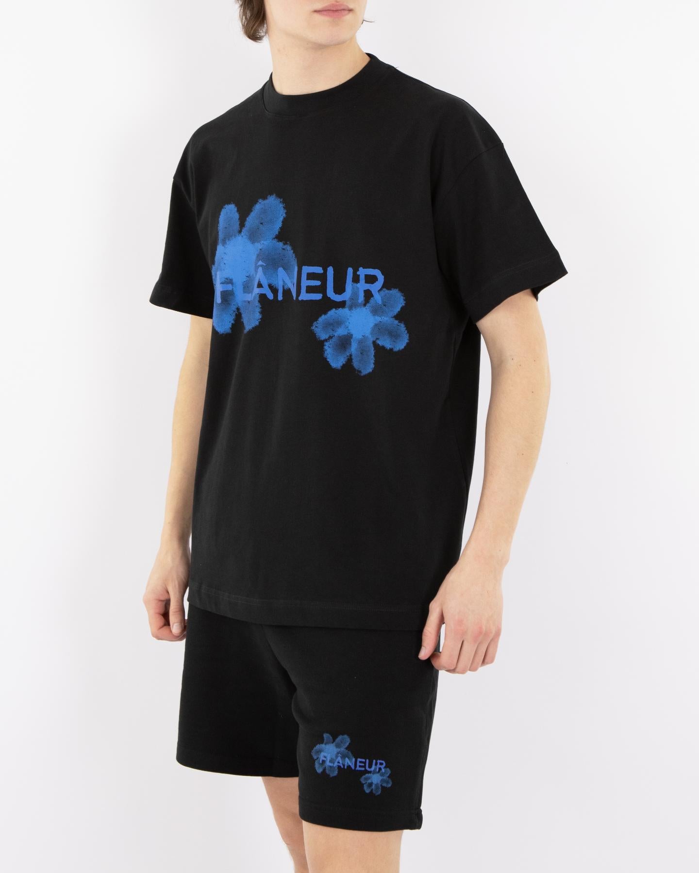 Men Floral Watercolor Black/Blue