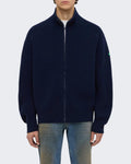 Men's Knit Cardigan with Badge Detail Blue