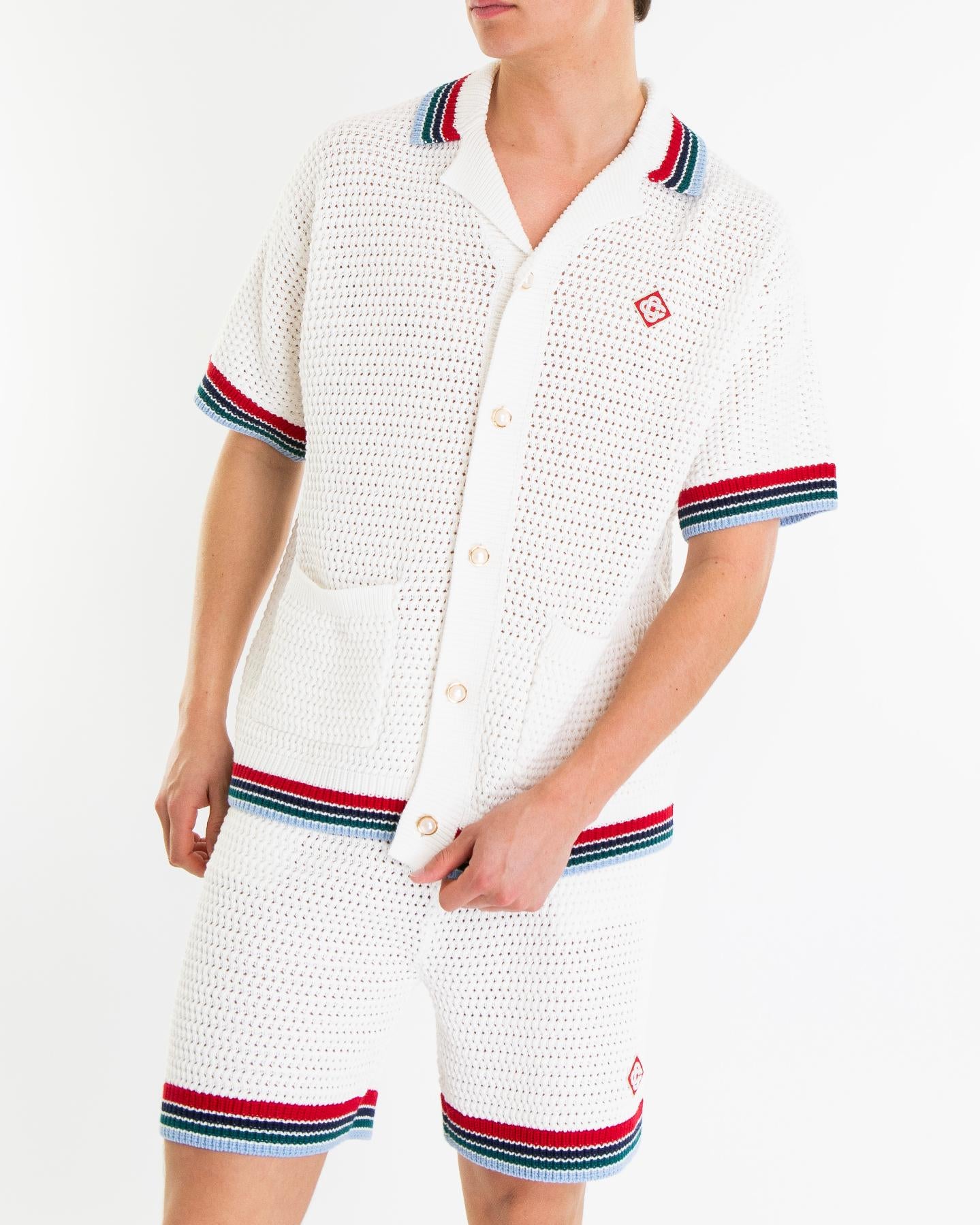 Heren SPORTY FAUX CROCHET SHIRT