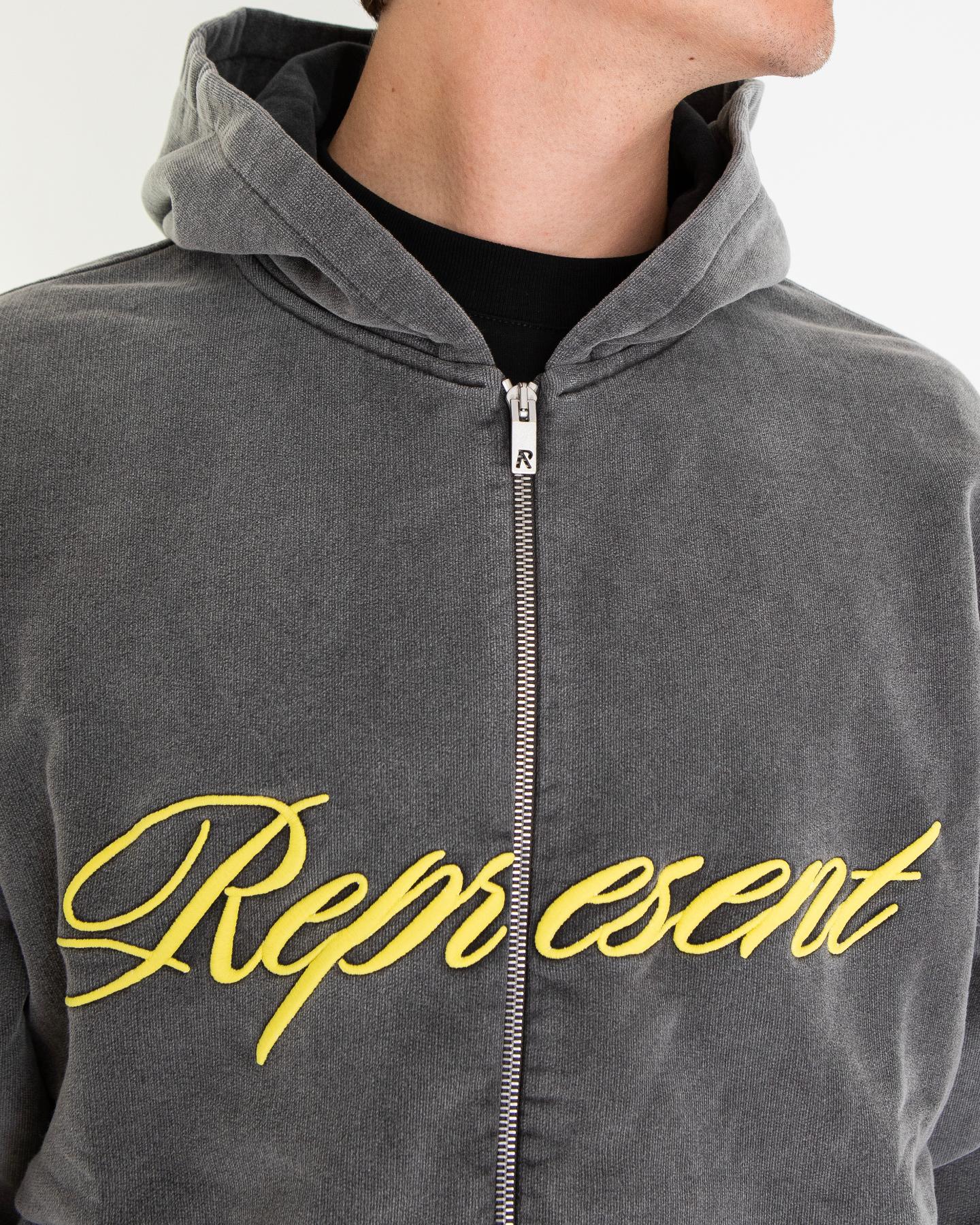 Heren Script Logo Zip Hoodie