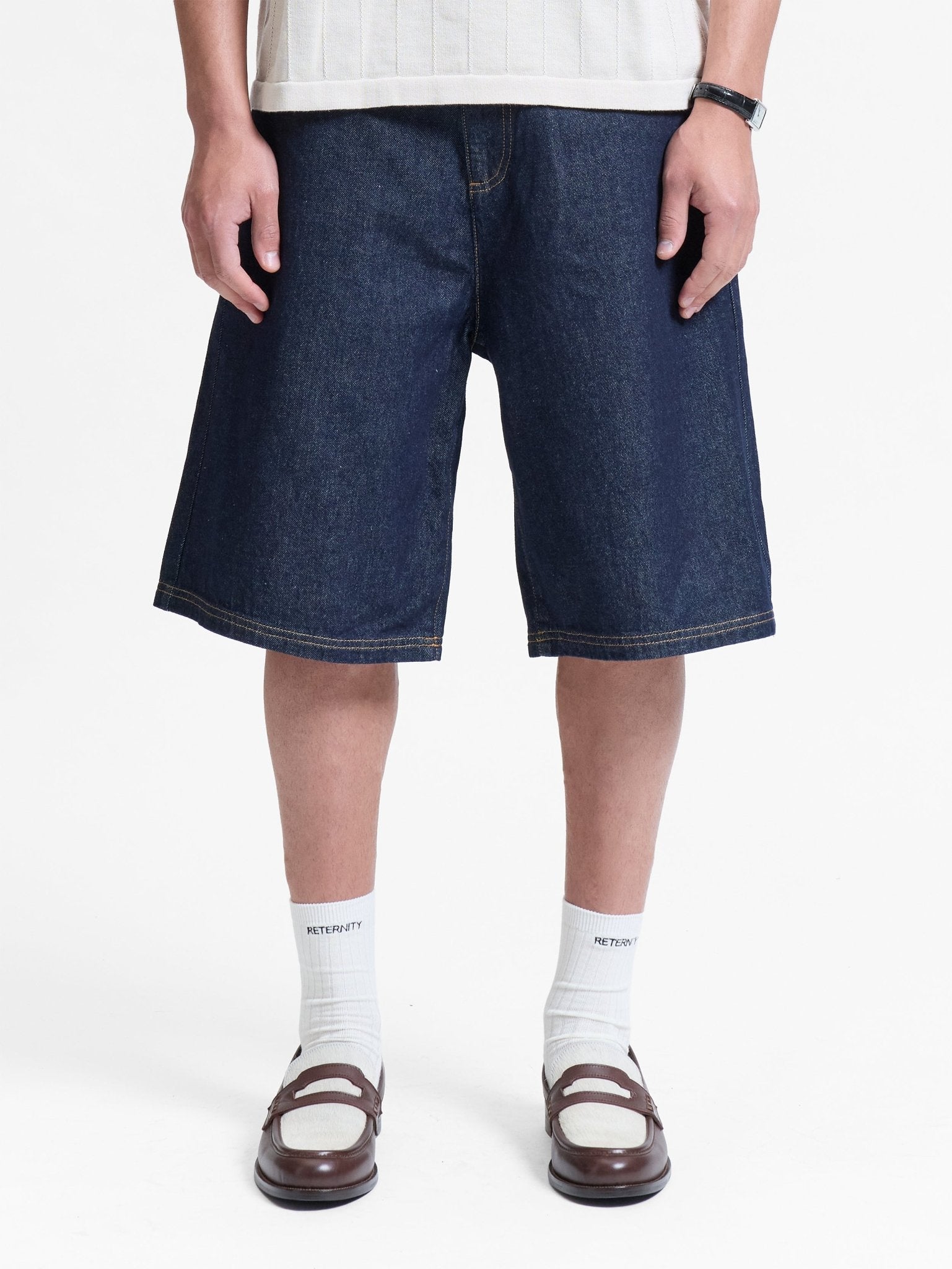 Reternity Heren Essential jeansshort Indigo - Eleganza.nl