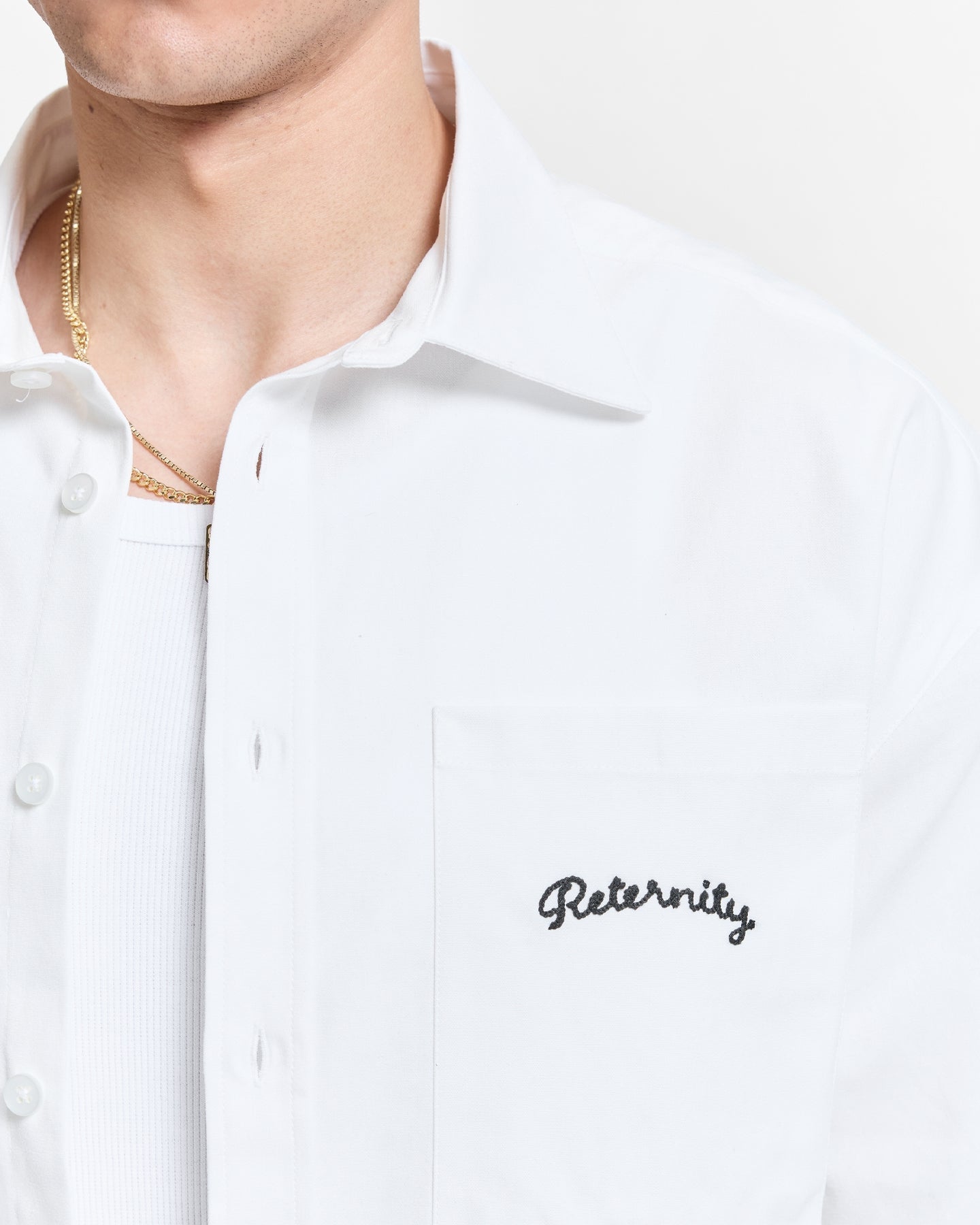 Reternity Heren Shirt met print Wit - Eleganza.nl