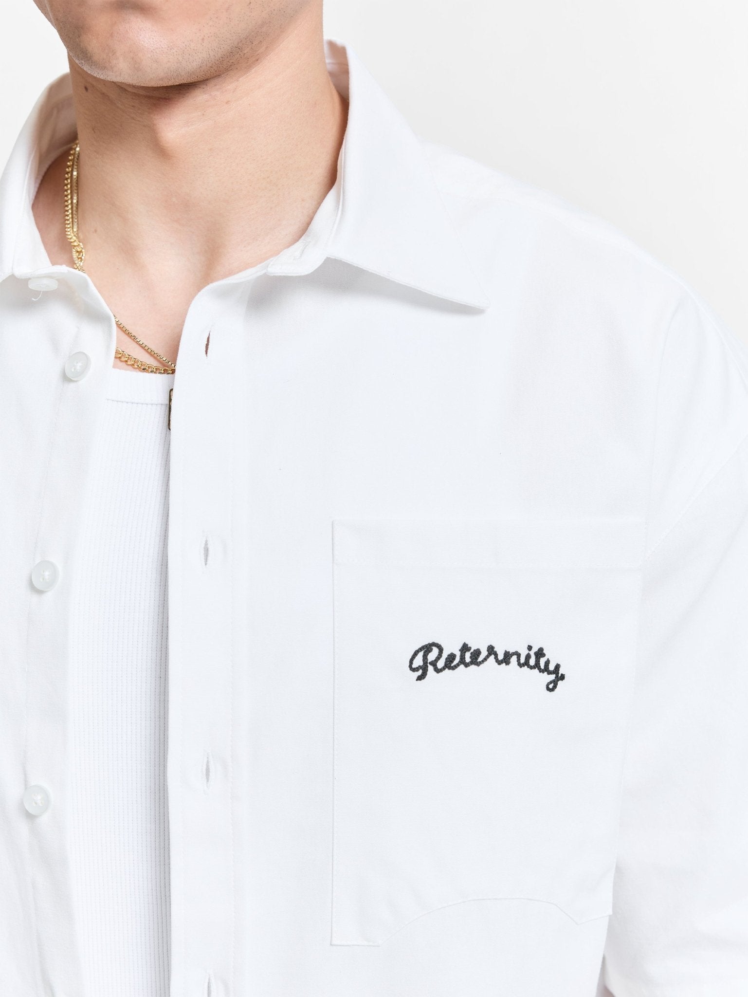 Reternity Heren Shirt met print Wit - Eleganza.nl