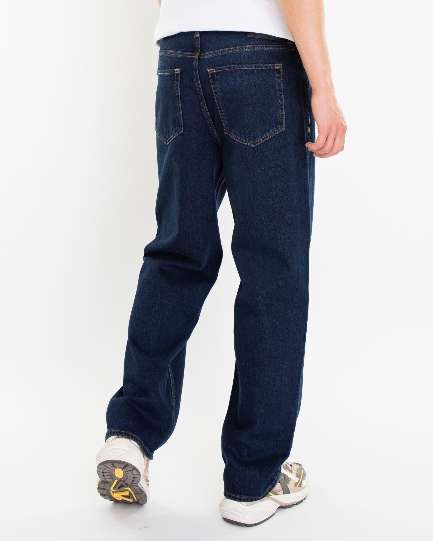 Heren Washed Jeans Blauw