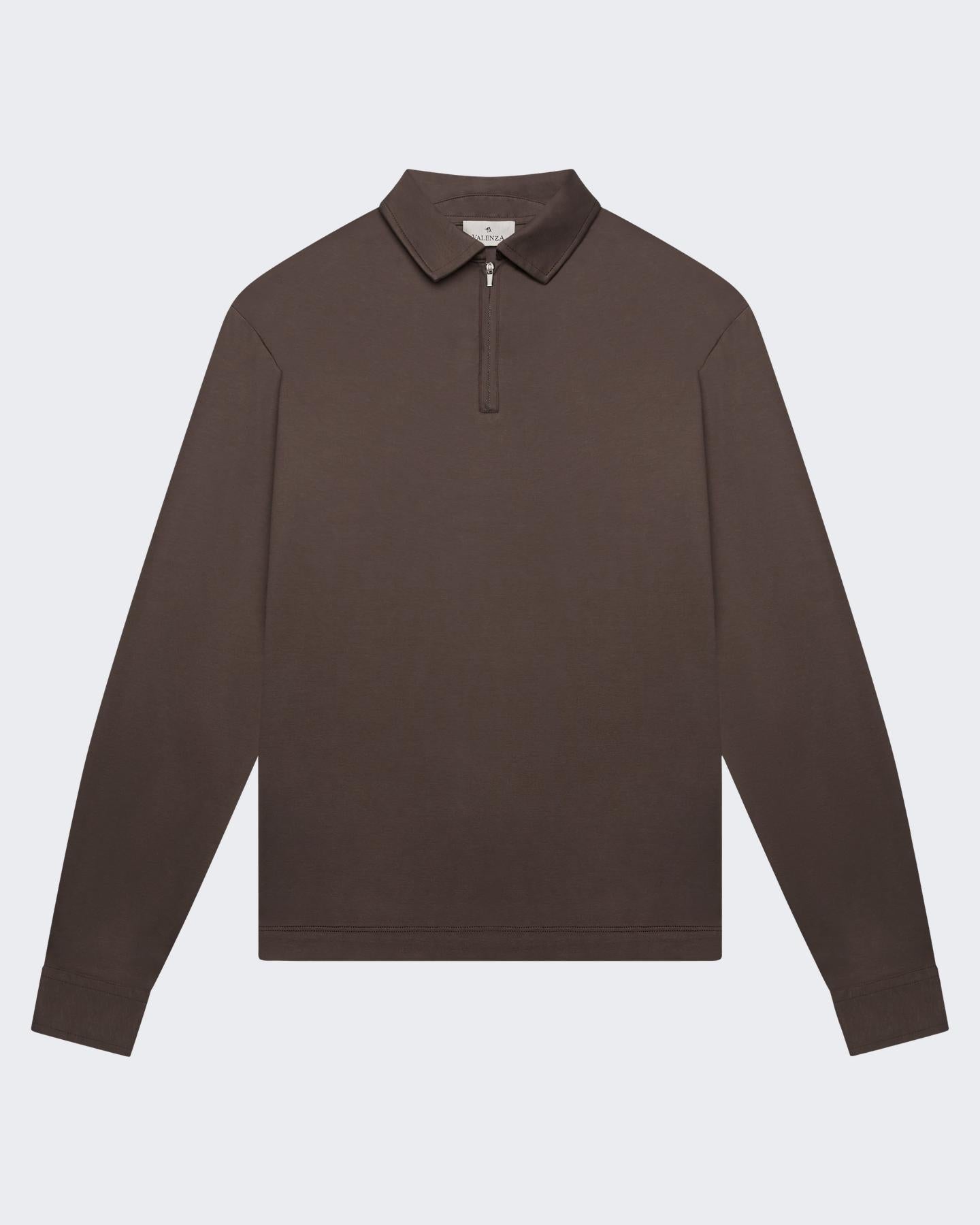 Heren Supima Polo Zip Collar L/S