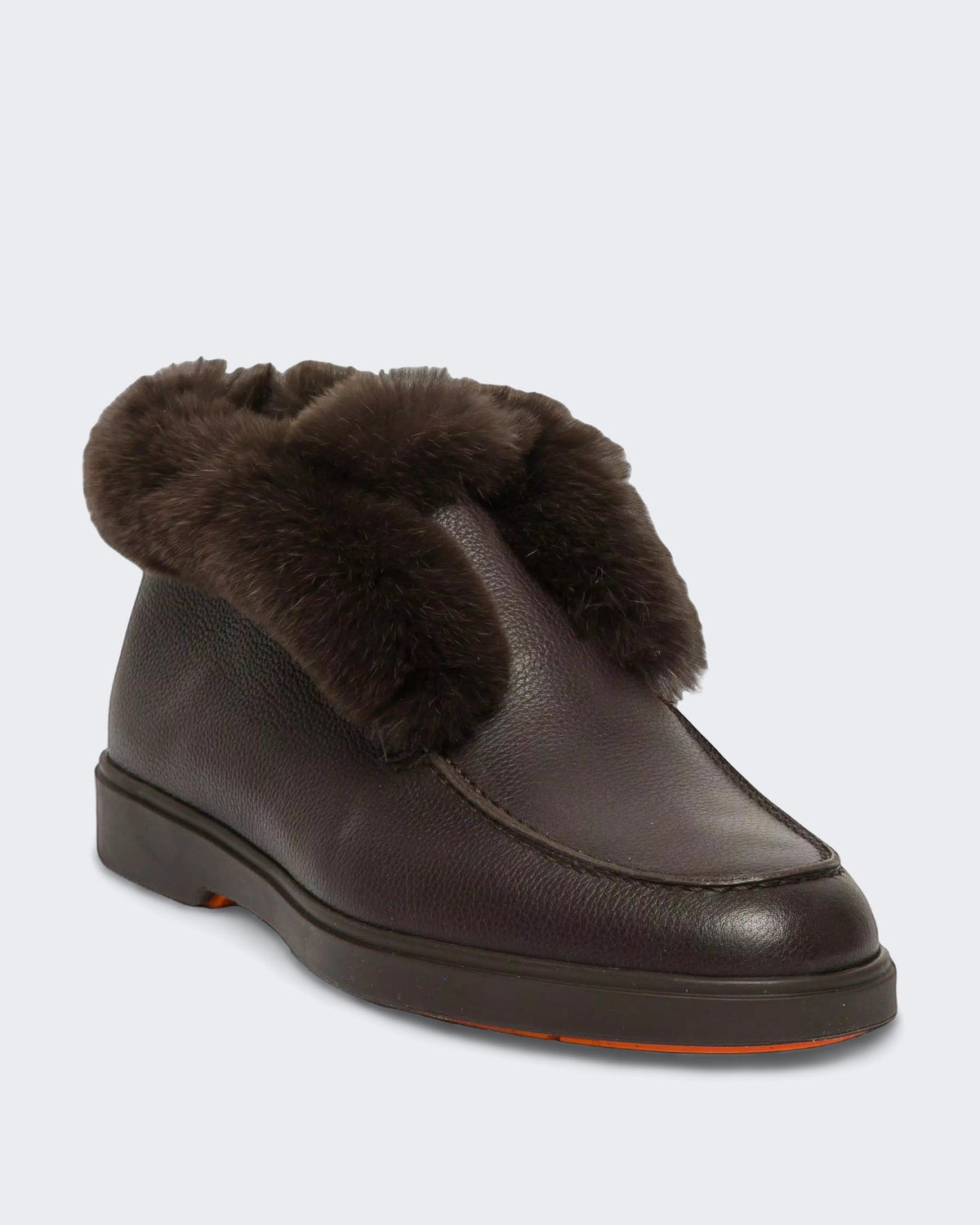 Santoni Dames Bruine Leren Veterboot Fortune Bruin - Eleganza.nl