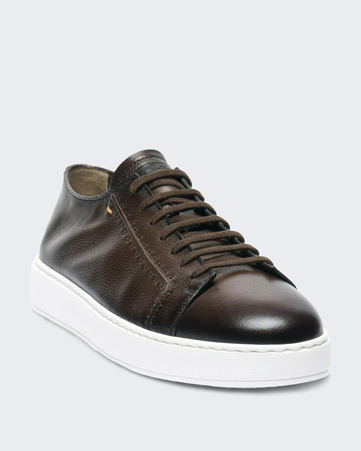 Santoni Heren Sneaker in bruin leer - Eleganza.nl