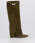 Women's Studded Leather Wedge Boot